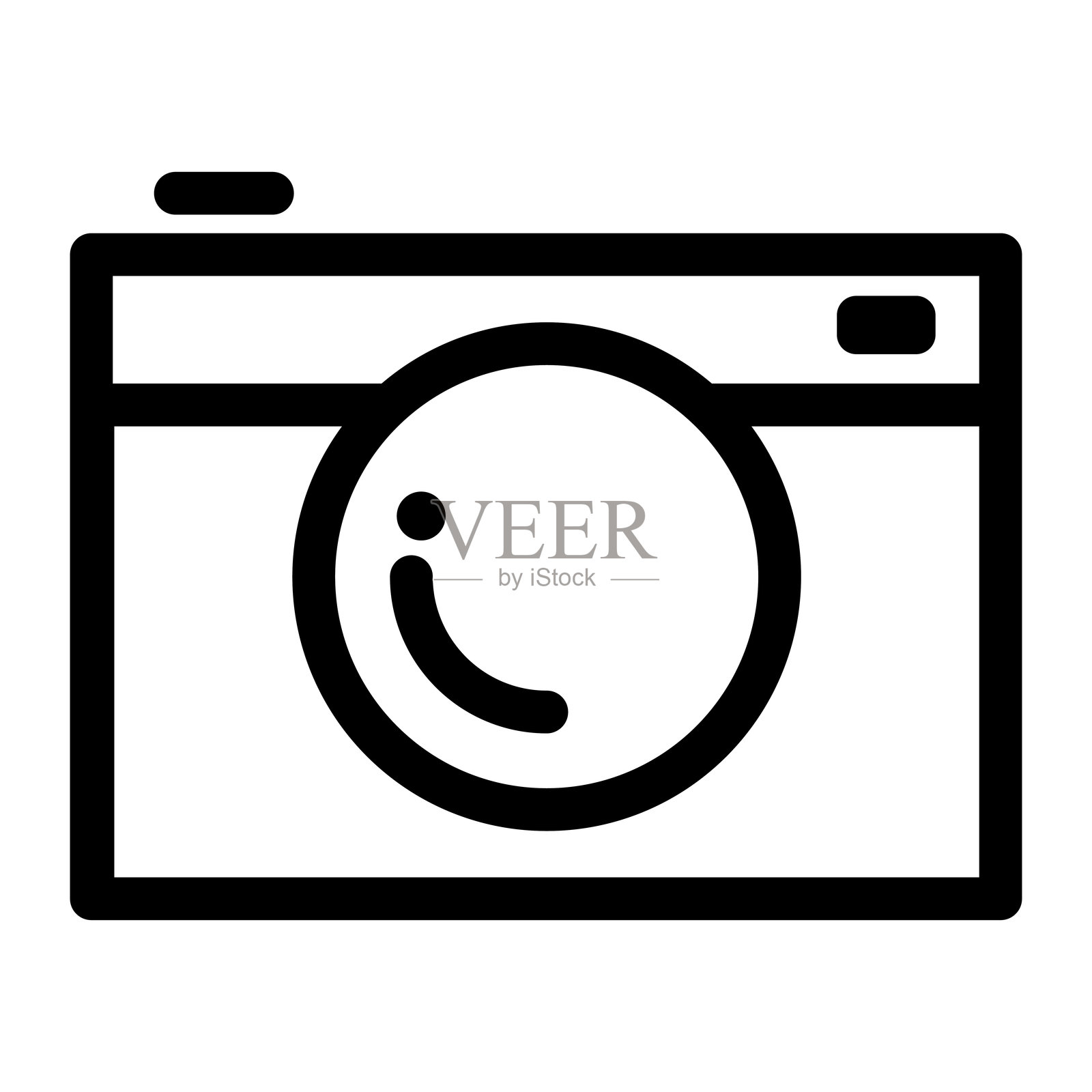 细线风格的相机图标。矢量插图图形设计插画图片素材