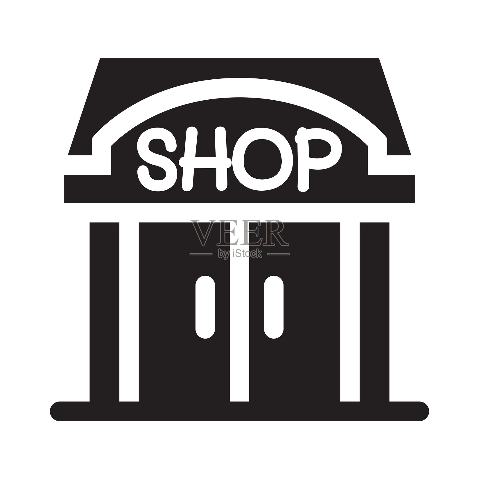 商店建筑图标矢量插图平面设计插画图片素材