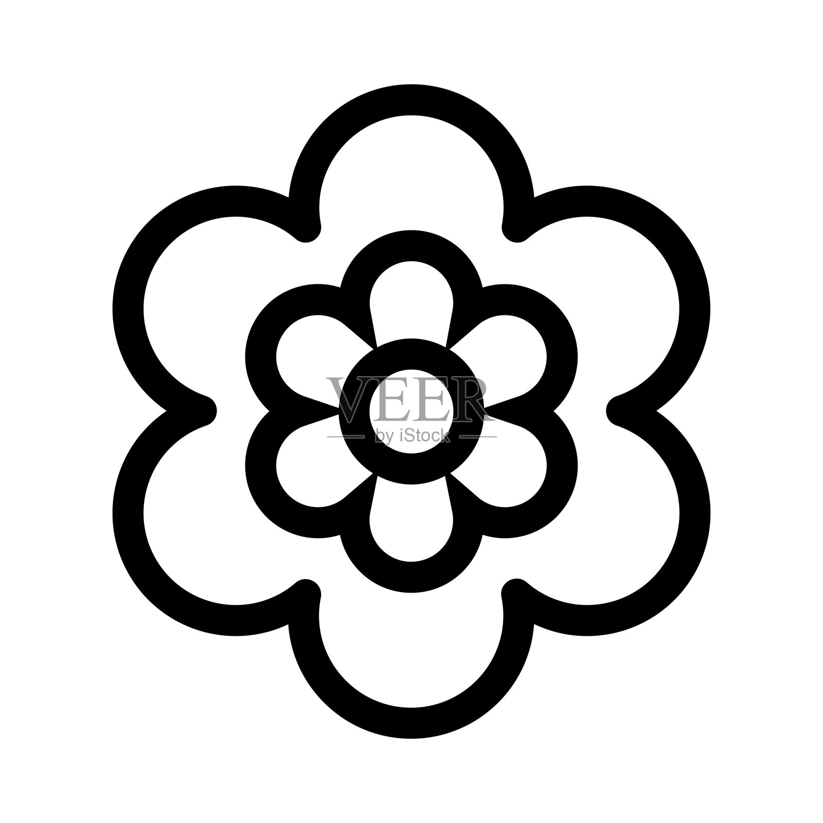 细线风格的花朵图标。矢量插图图形设计插画图片素材