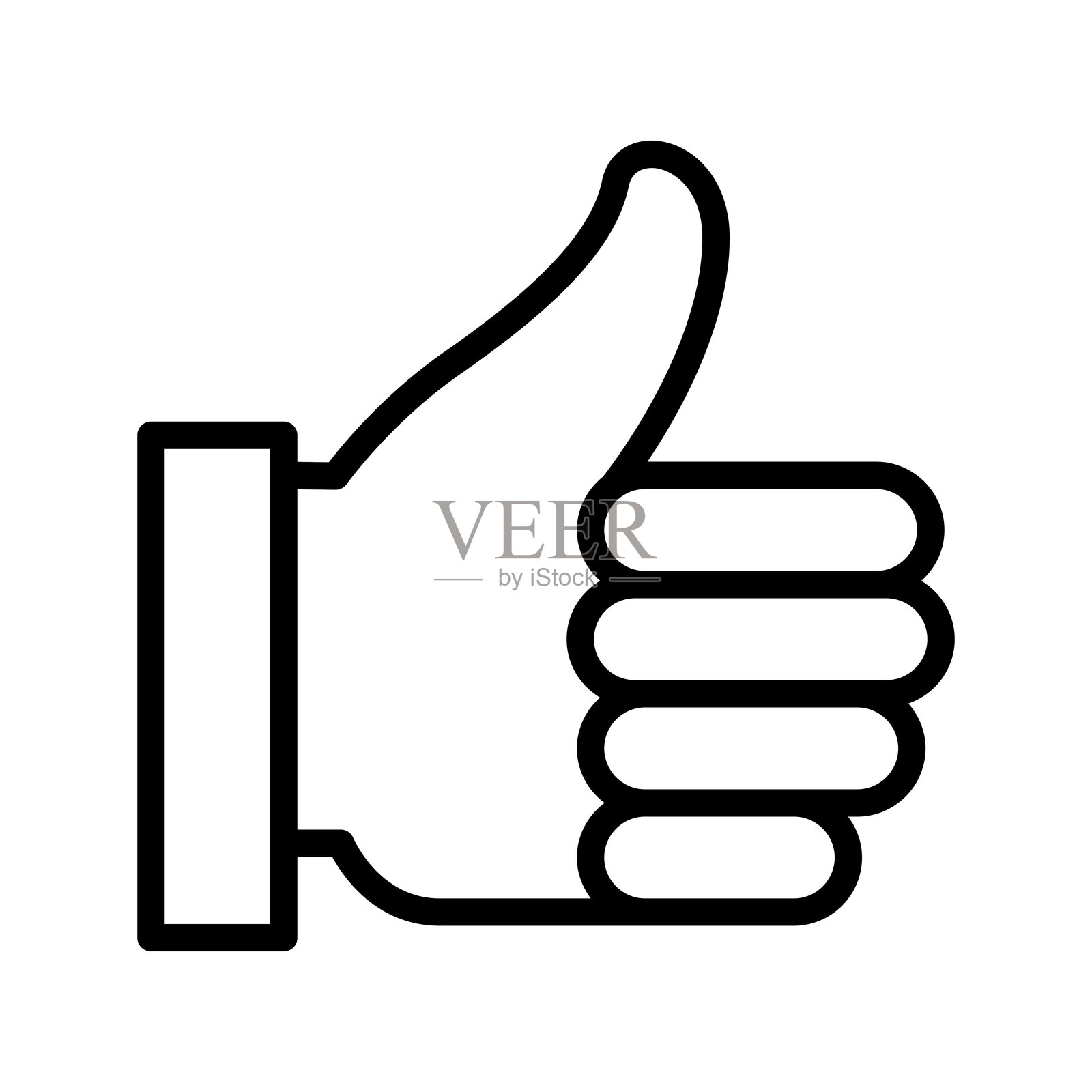 细线风格的点赞图标。矢量插图图形设计插画图片素材