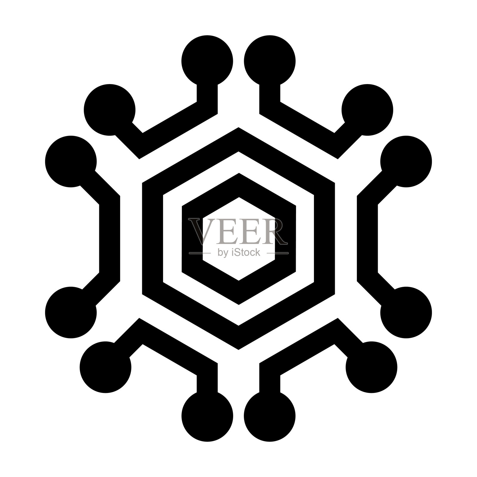 计算机芯片图标矢量插图图形设计插画图片素材