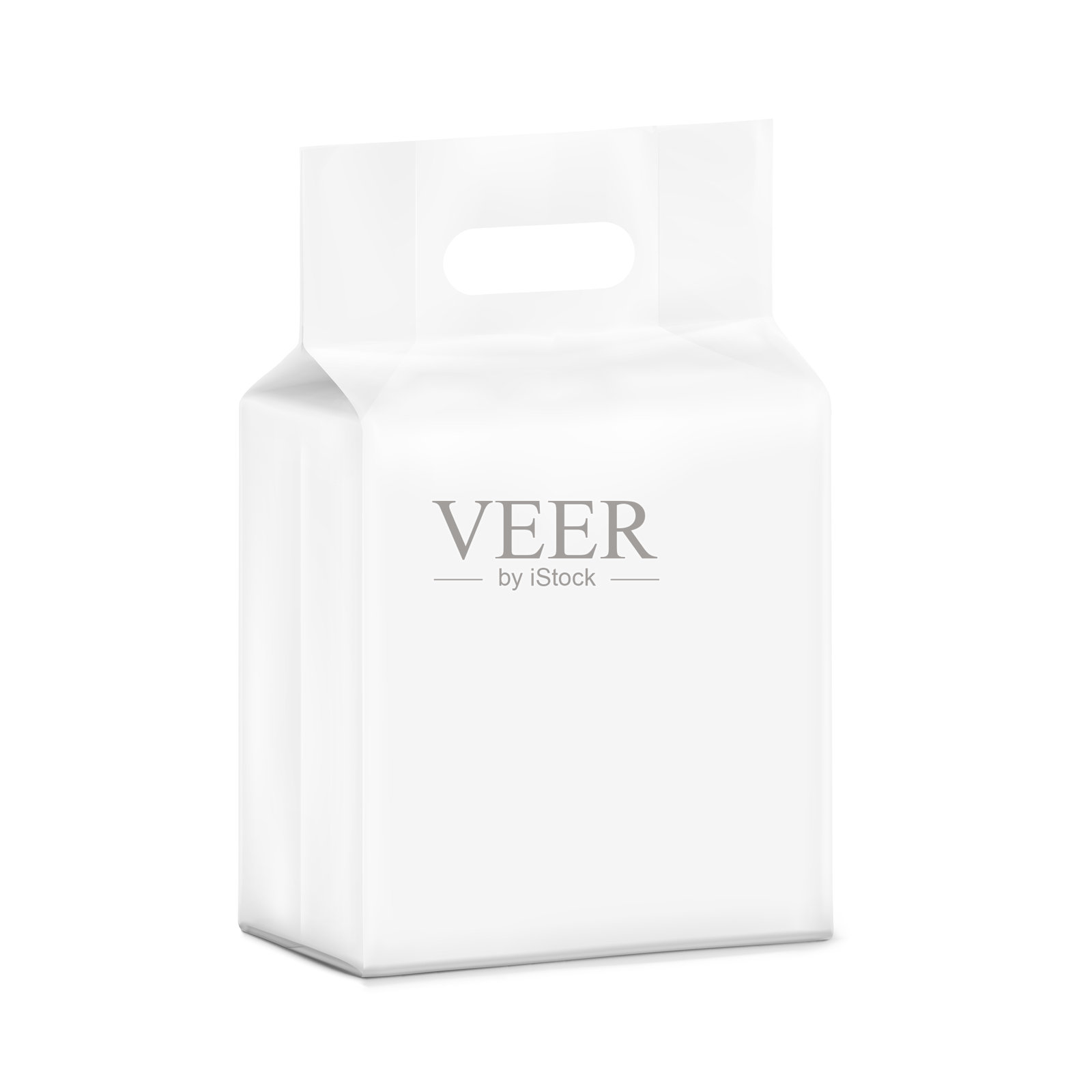 带孔手柄的真实感立式袋子模型。插画图片素材