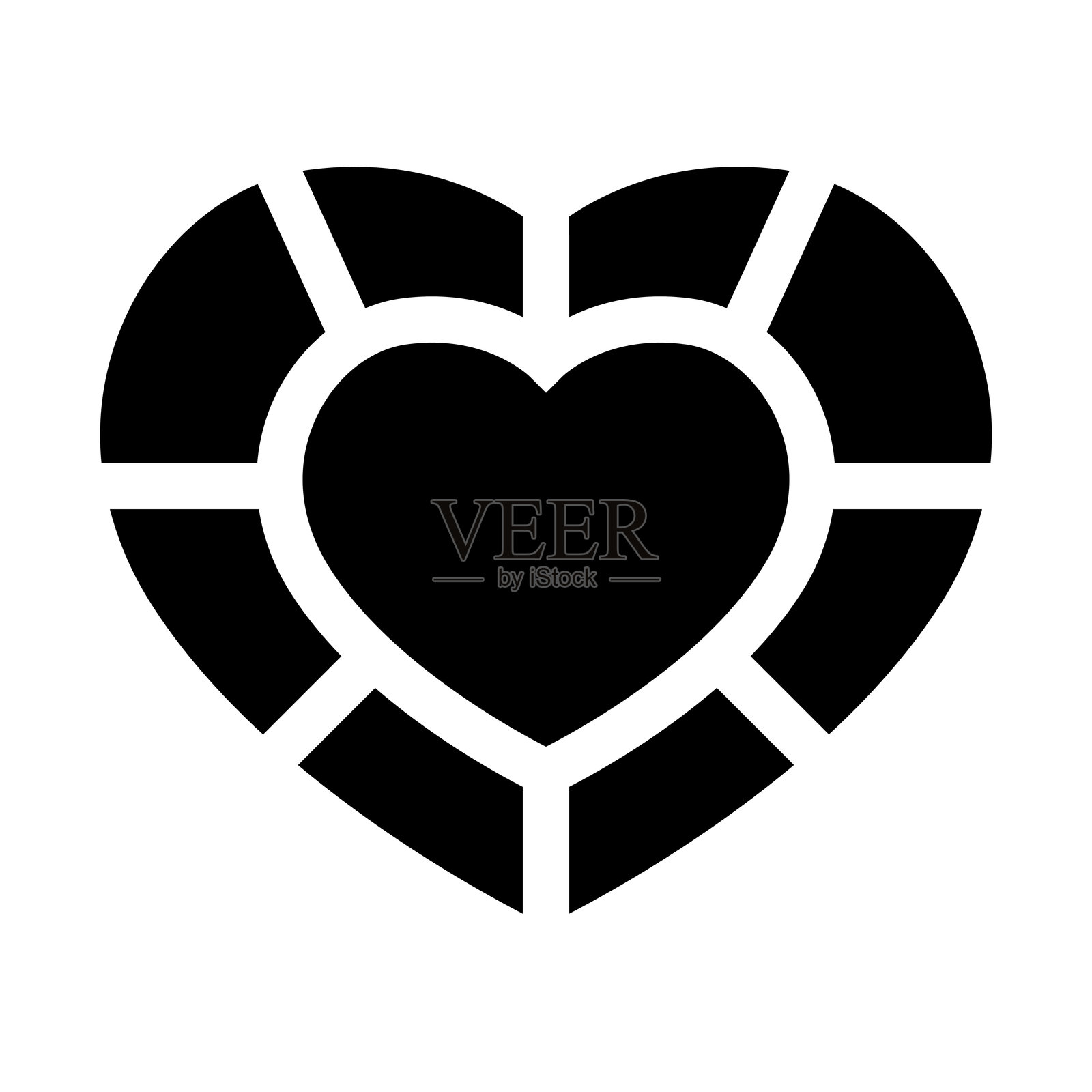 心形图标矢量插图平面设计插画图片素材