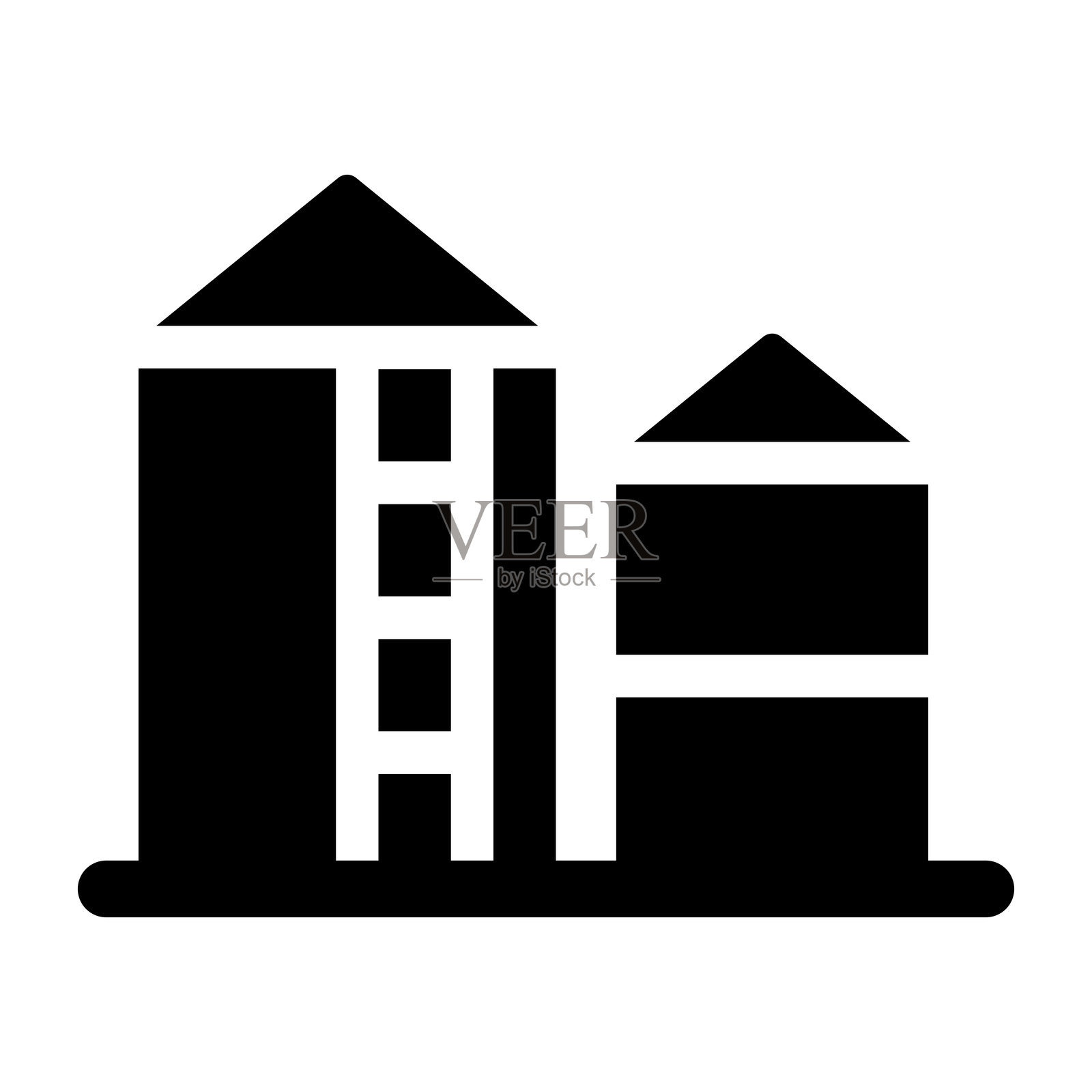 筒仓图标矢量插图平面设计插画图片素材