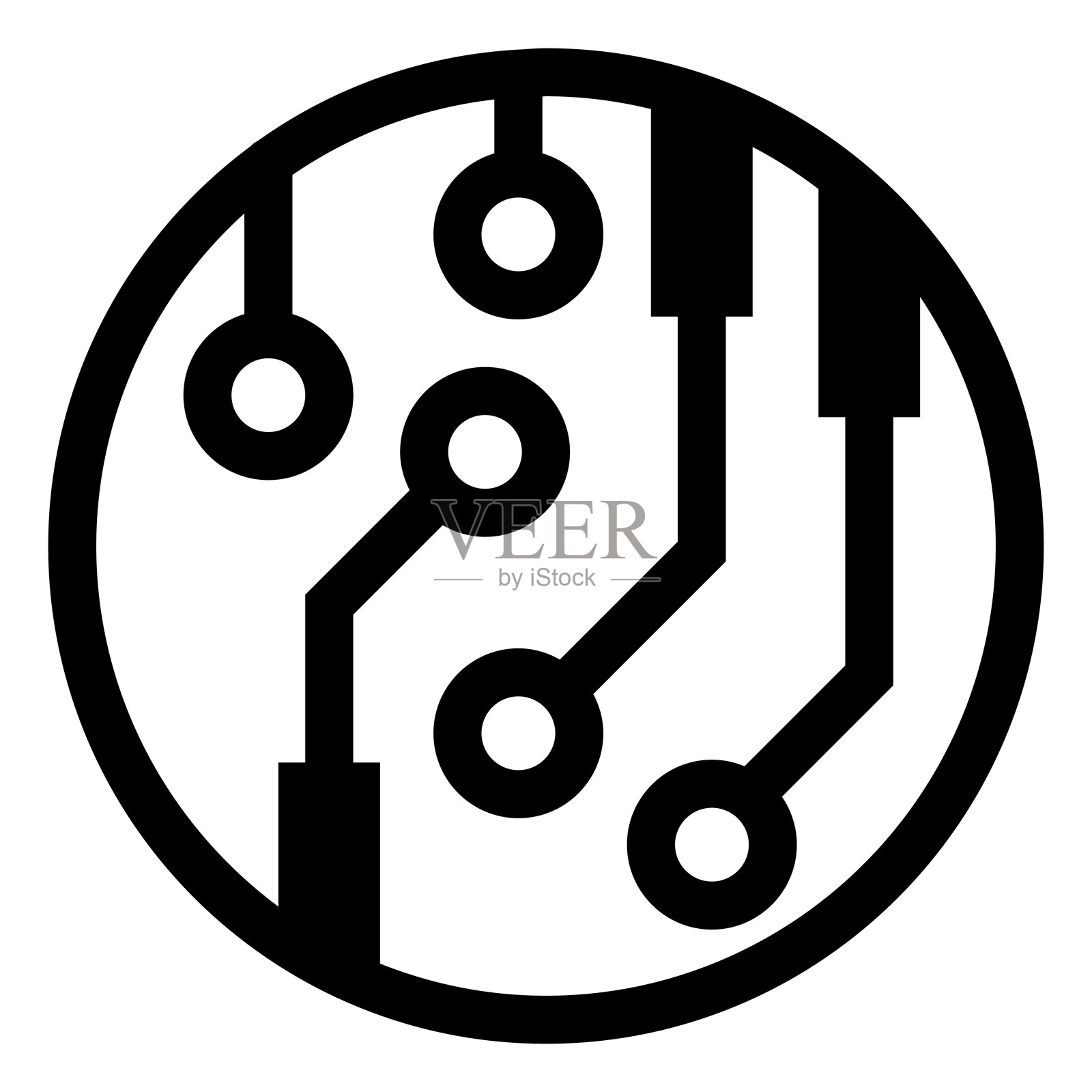 计算机芯片图标矢量插图图形设计插画图片素材