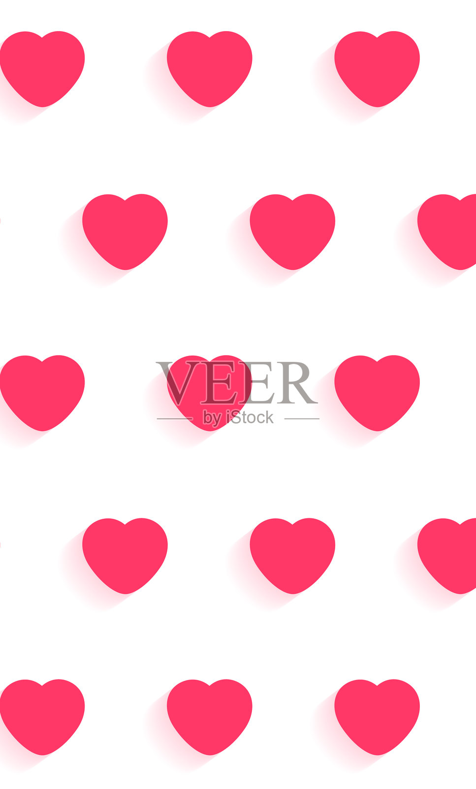 充满活力的可爱粉色心形无缝图案，非常适合情人节设计。理想用于贺卡、装饰和浪漫主题，这幅迷人的插图为任何项目增添了俏皮的气息。插画图片素材