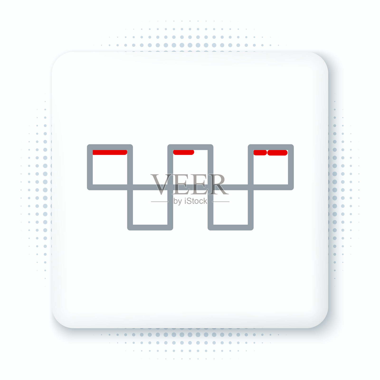 出租车车顶图标，孤立在白色背景上。彩色轮廓概念。矢量图。插画图片素材