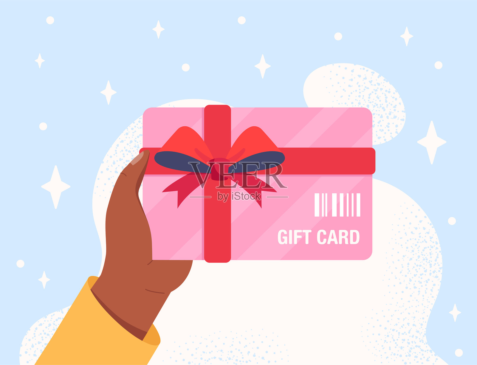 手持礼品卡插图。矢量插图插画图片素材