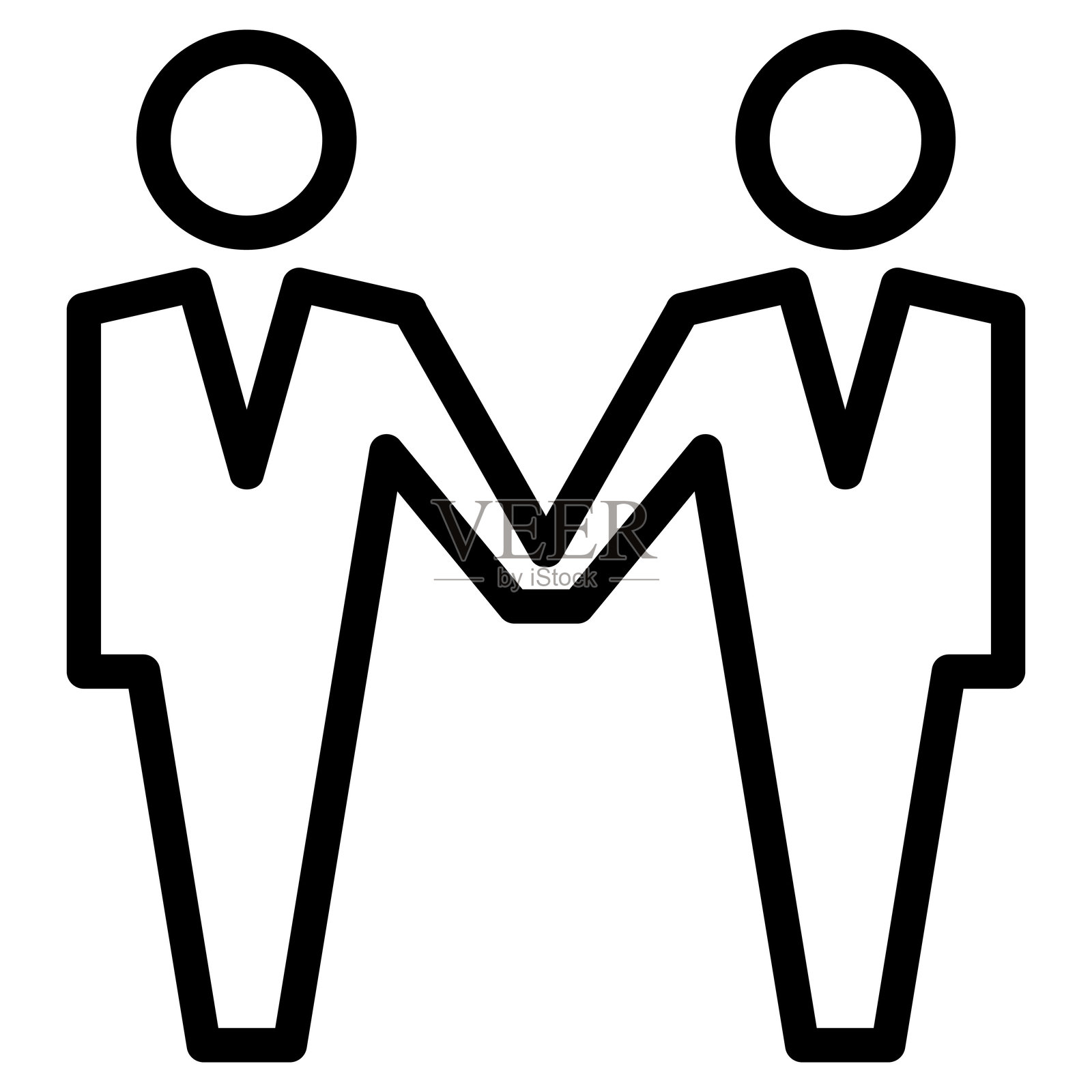 细线风格的合作伙伴图标。矢量插图图形设计插画图片素材