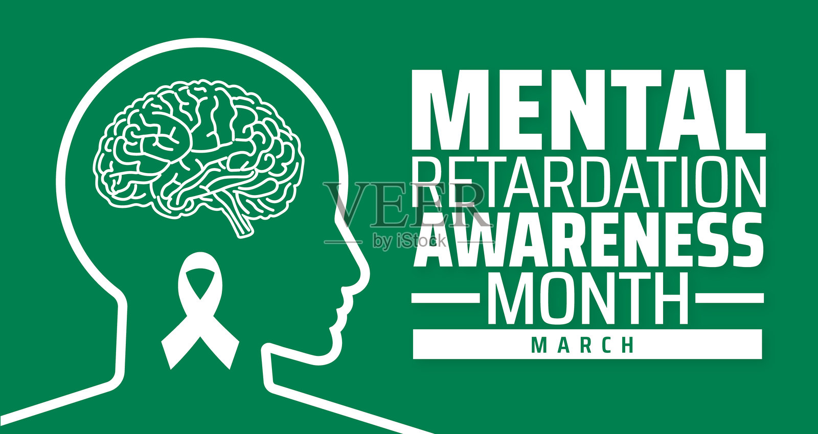 智力障碍意识月背景横幅或海报设计模板。每年三月观察。节日概念。可用于任何模板、卡片、海报、标牌、模板。插画图片素材