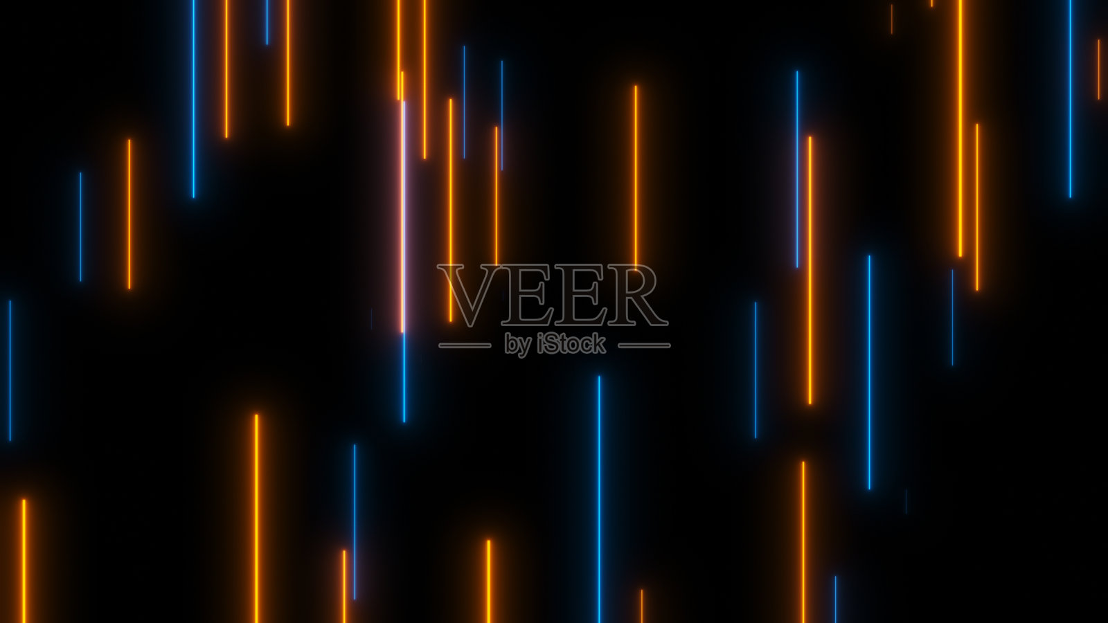 4K 抽象的未来走廊中飞行，五彩激光霓虹线与三角形，4K 无缝循环背景。照片摄影图片