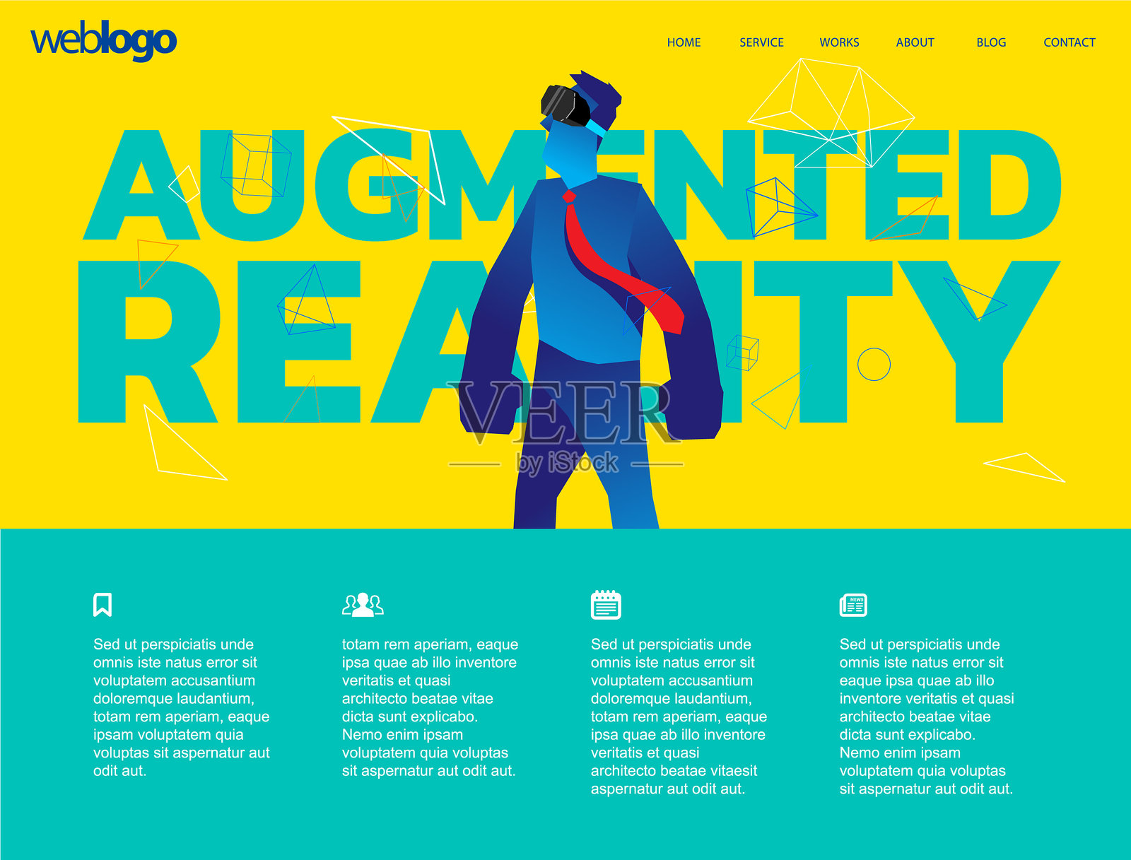 虚拟现实网站模板设计模板素材