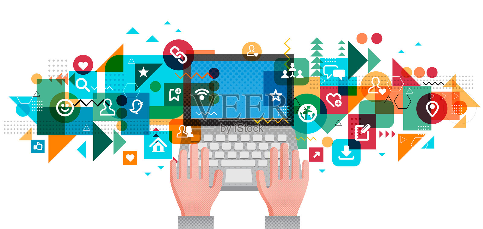 社交网络设计插画图片素材