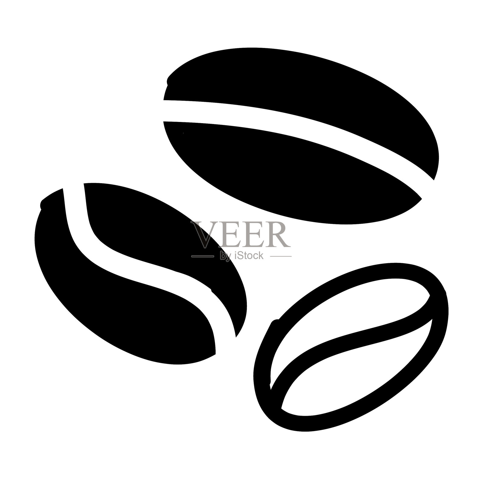 咖啡豆的图标插画图片素材