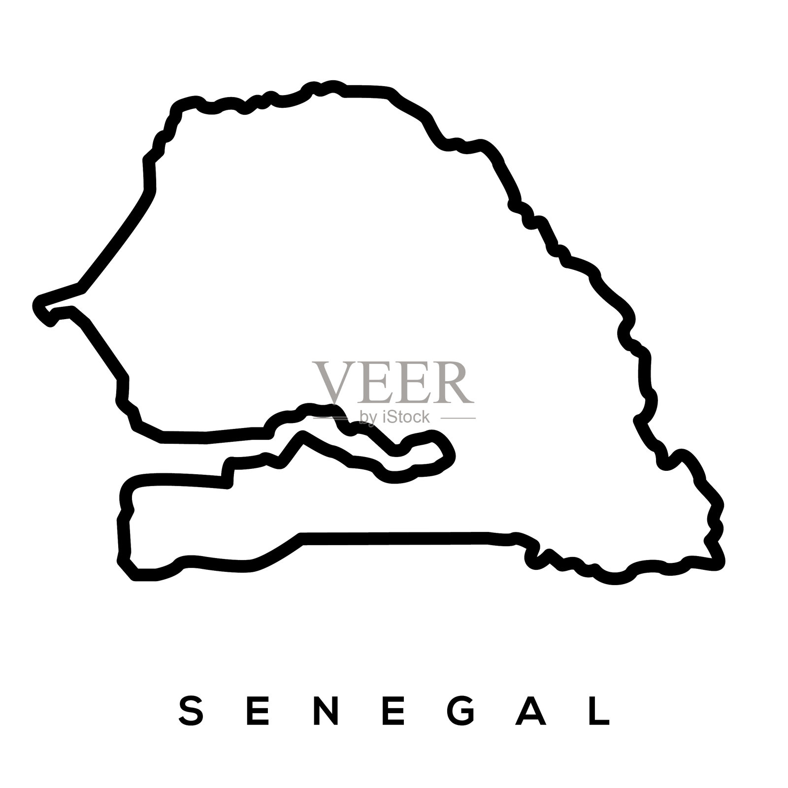 塞内加尔地图插画图片素材