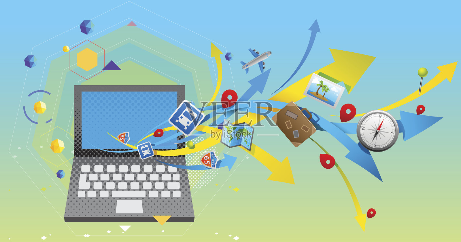 旅游在线插画图片素材