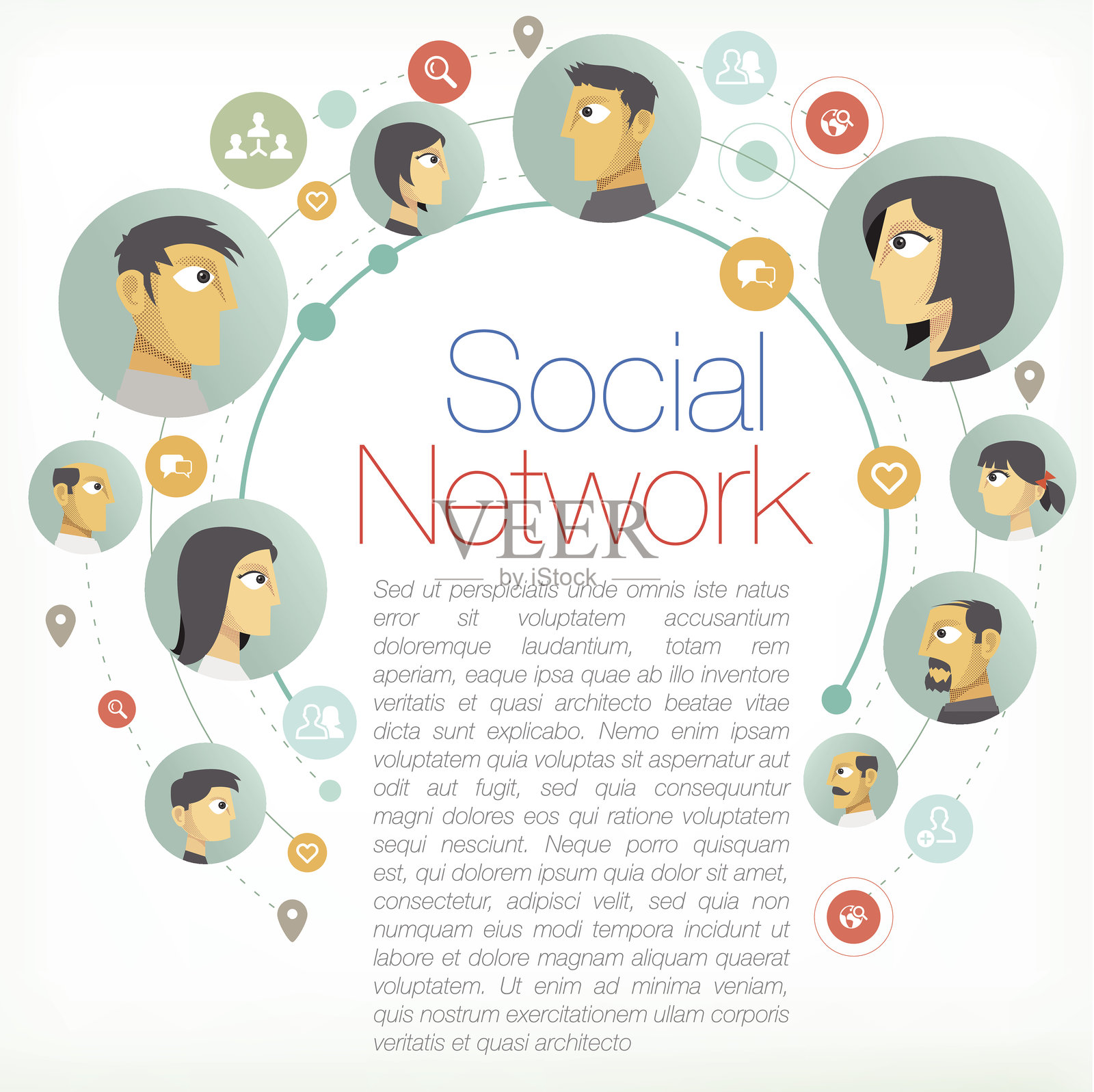 社交网络Copyspace插画图片素材