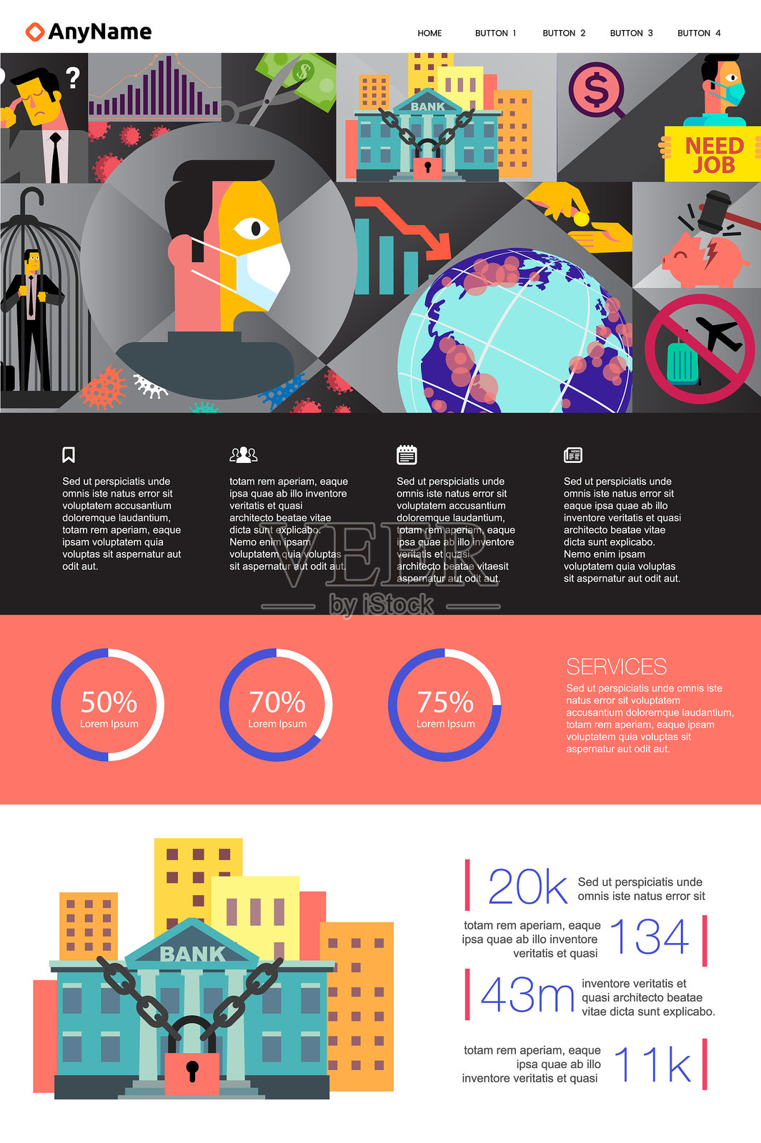 Corona经济灾难网站插画图片素材