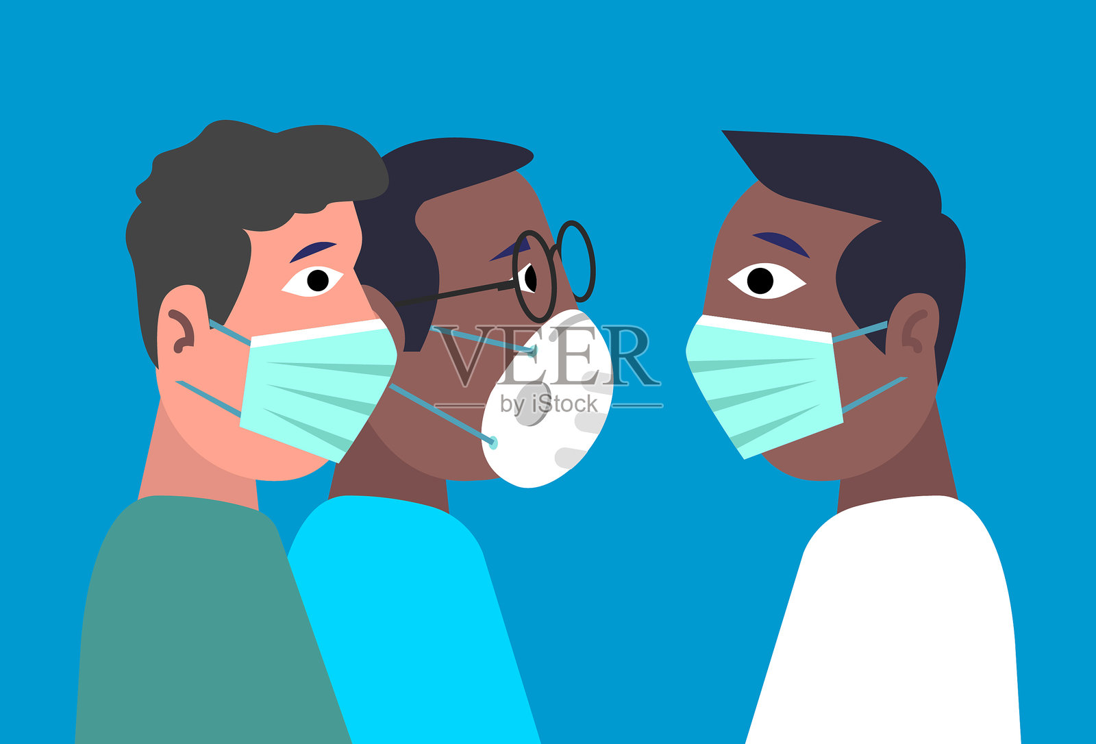 电晕社会距离插画图片素材