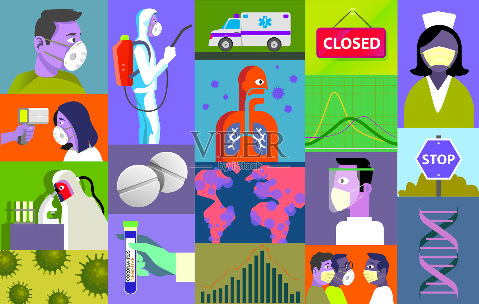 Corona epidemic插画设计插画图片素材