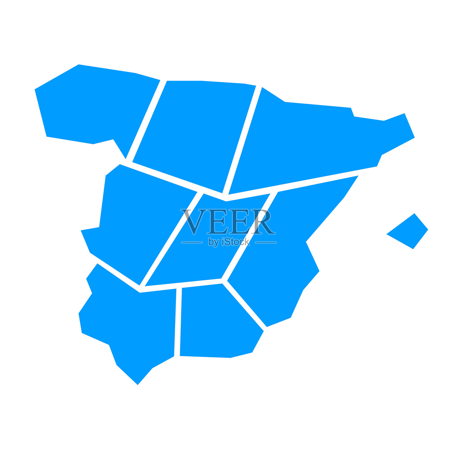 西班牙地图分成了几个部分插画图片素材