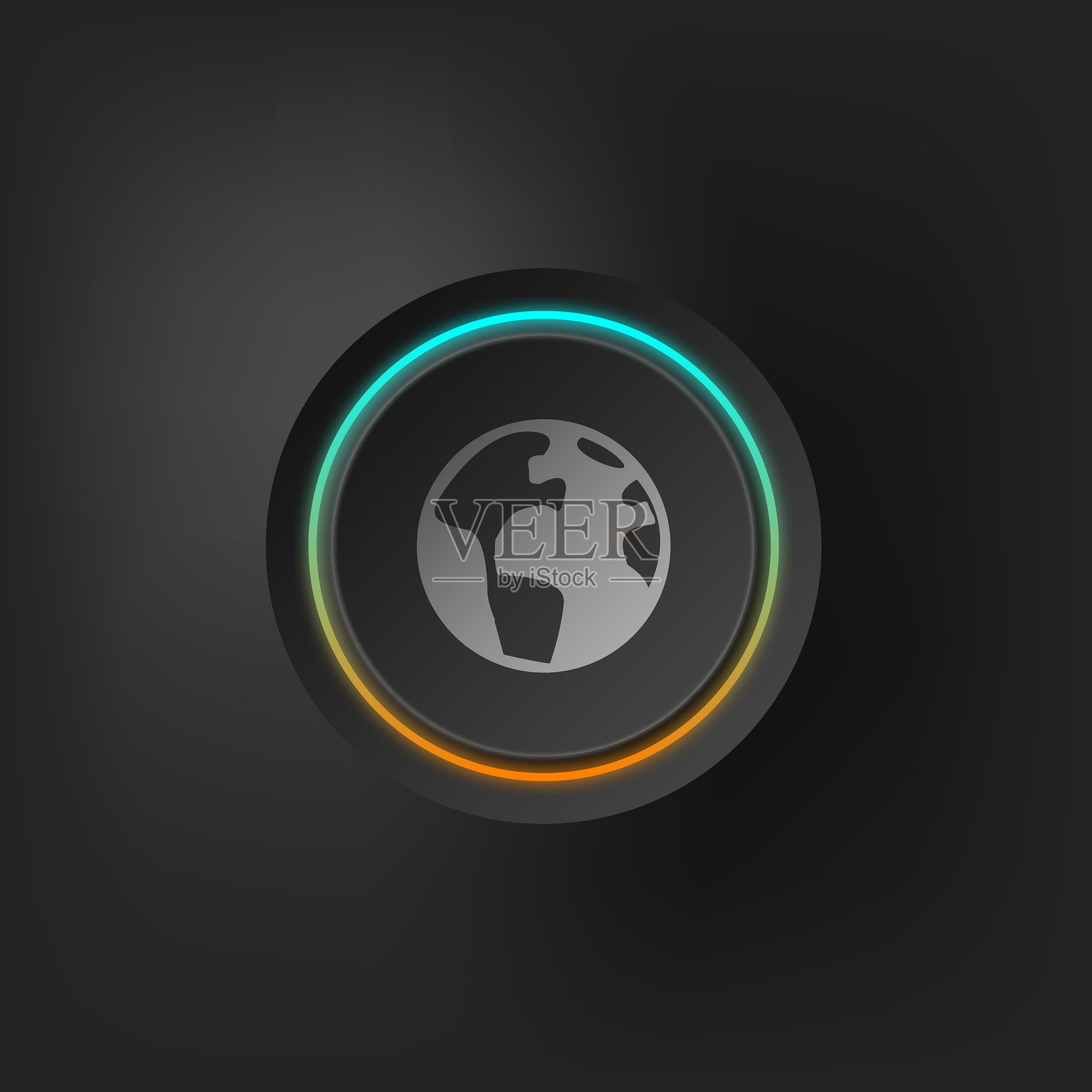 世界图标上的风格化按钮插画图片素材