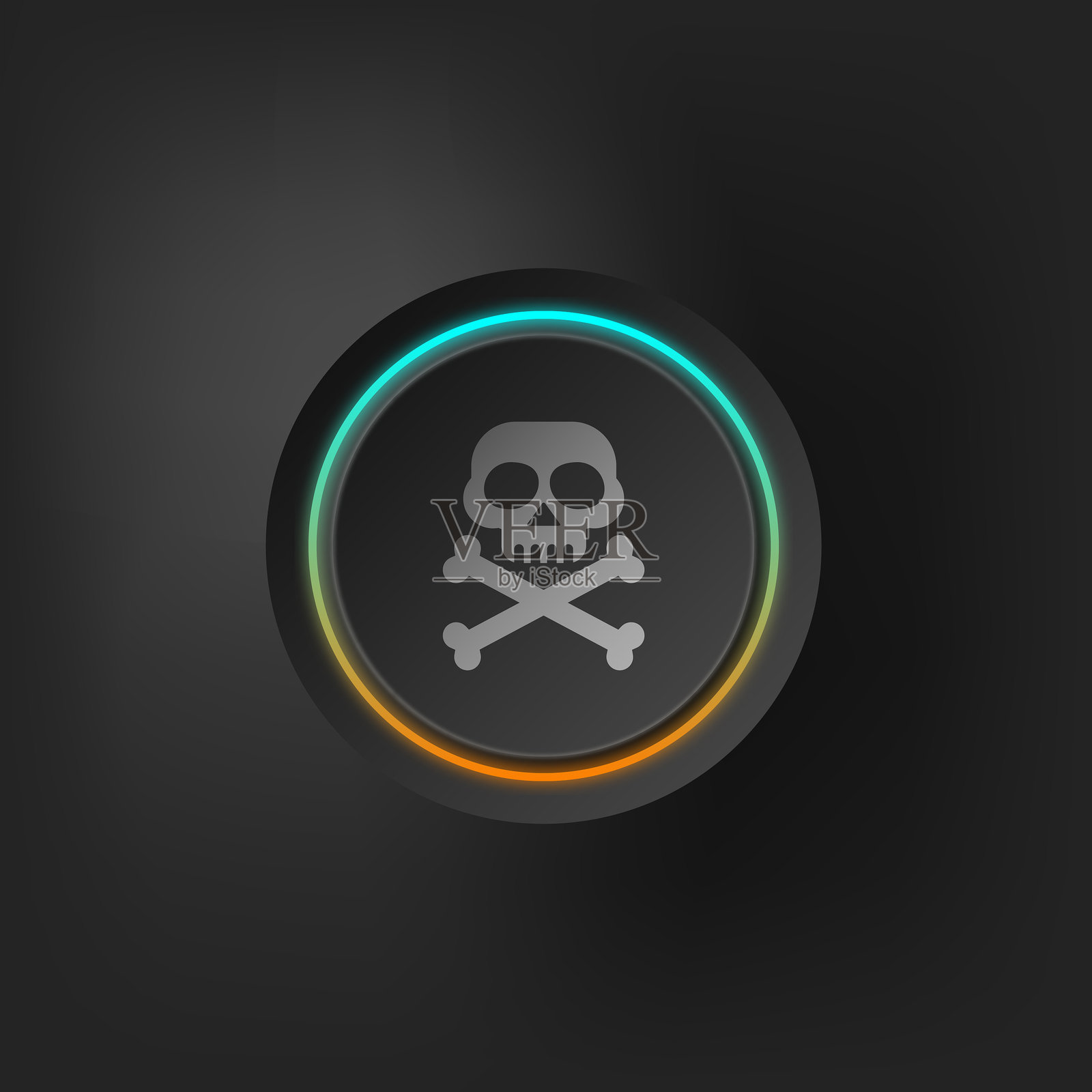 危险标志上的风格化按钮设计元素图片