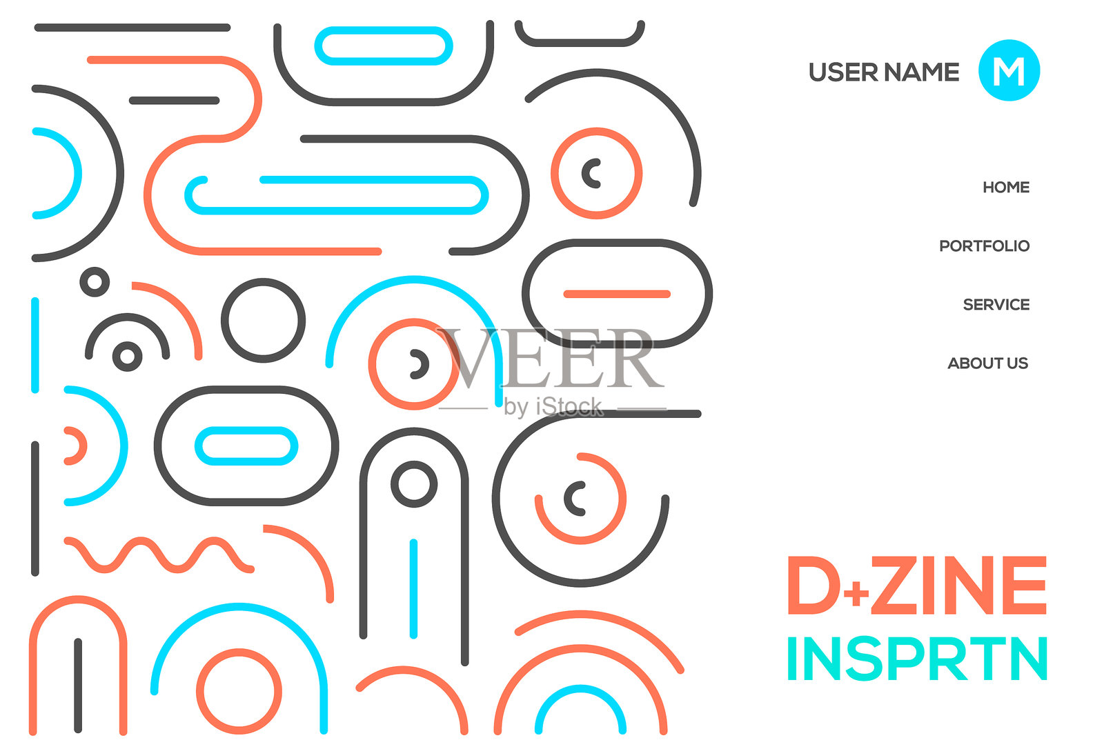 用拷贝空间抽象线条图案设计插画图片素材