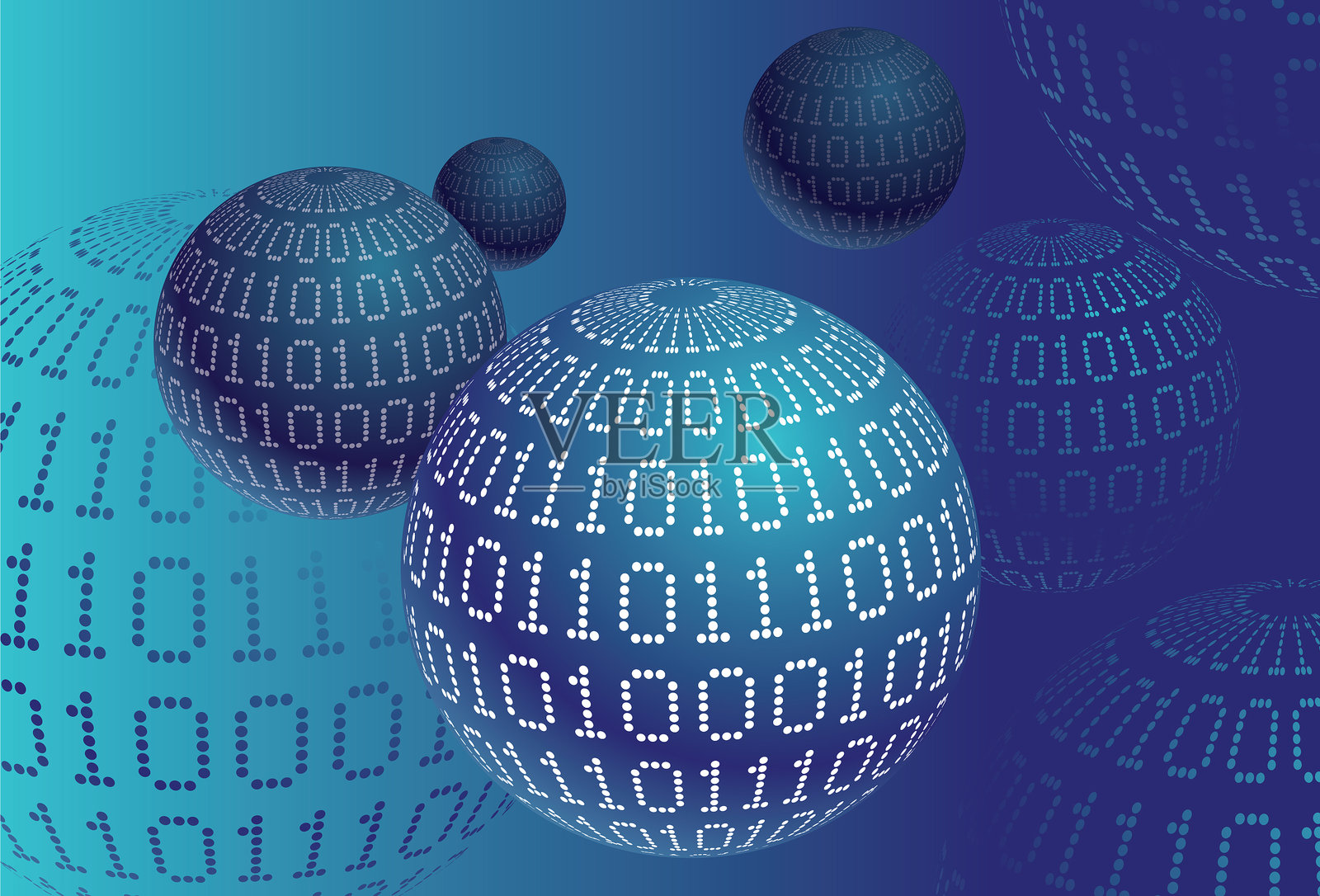 二进制循环设计插画图片素材