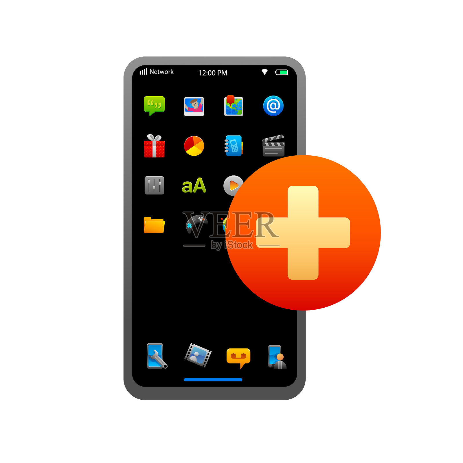 加上智能手机图标上的签名图标素材