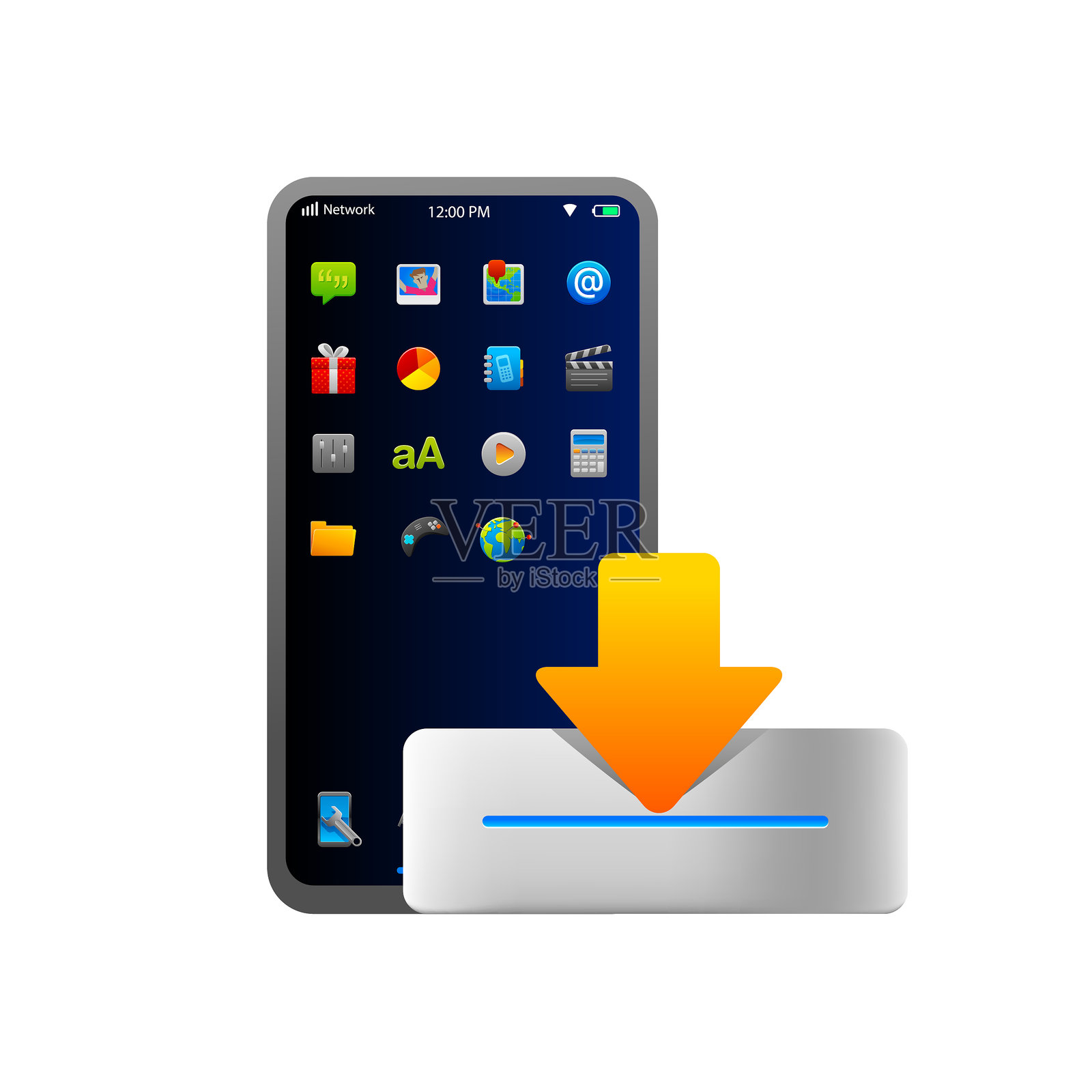 智能手机下载上传图标图标素材