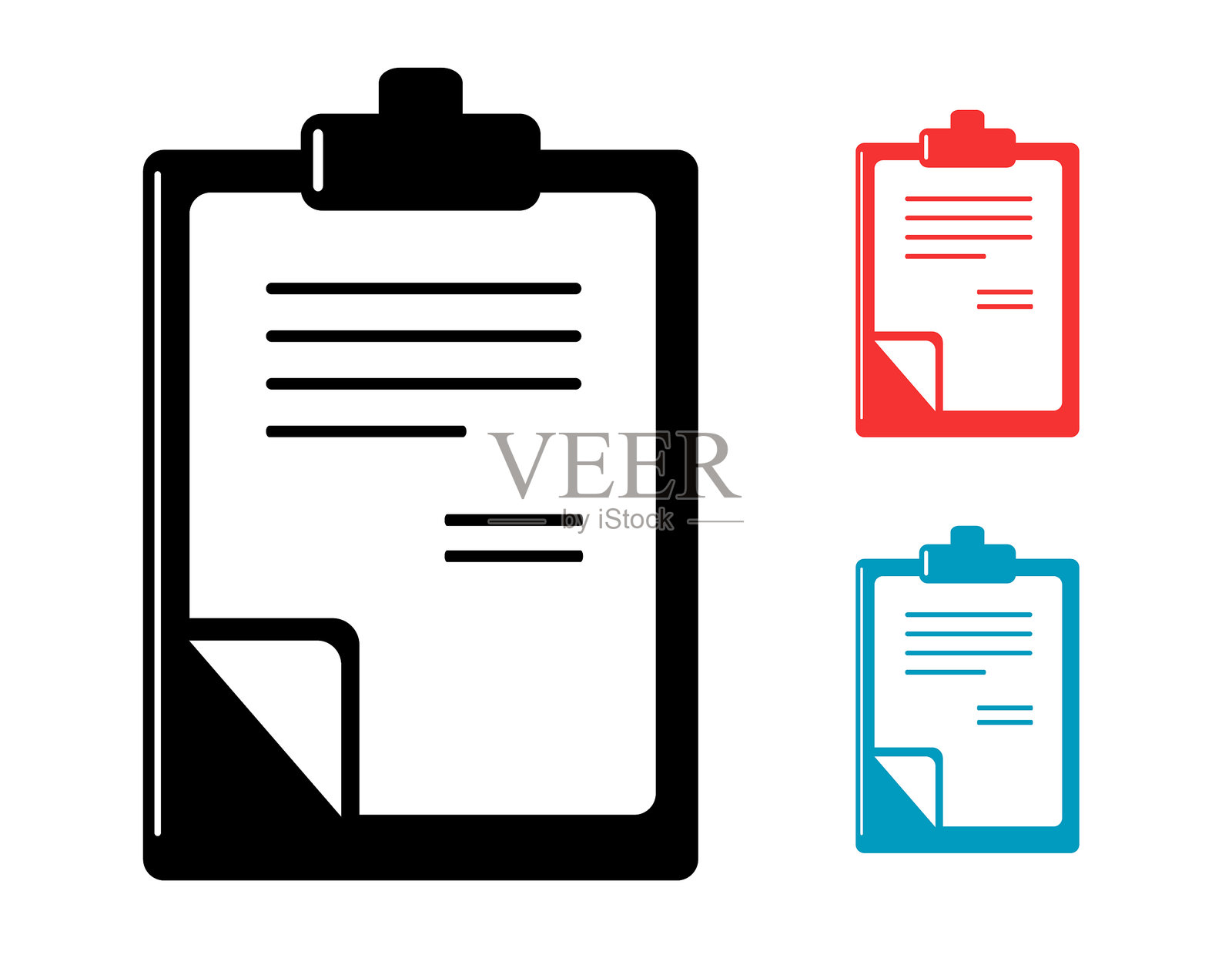 剪贴板图标上的文档插画图片素材