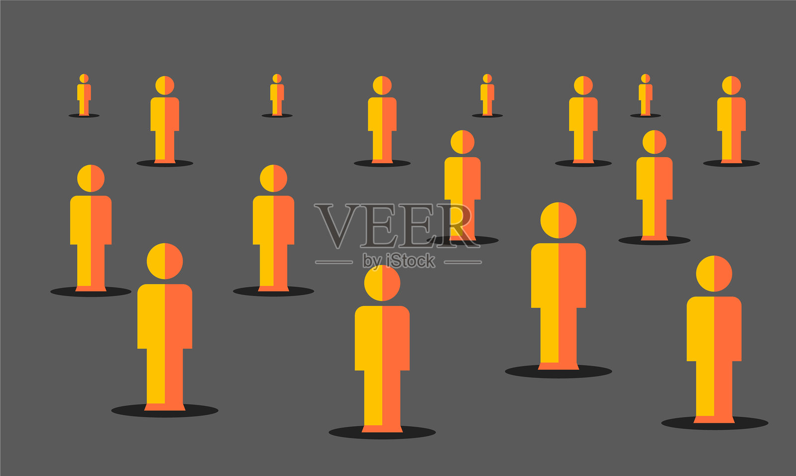 电晕社会距离插画图片素材