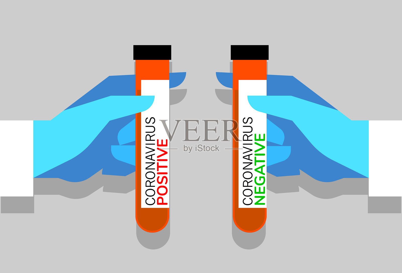 电晕消极积极插画图片素材