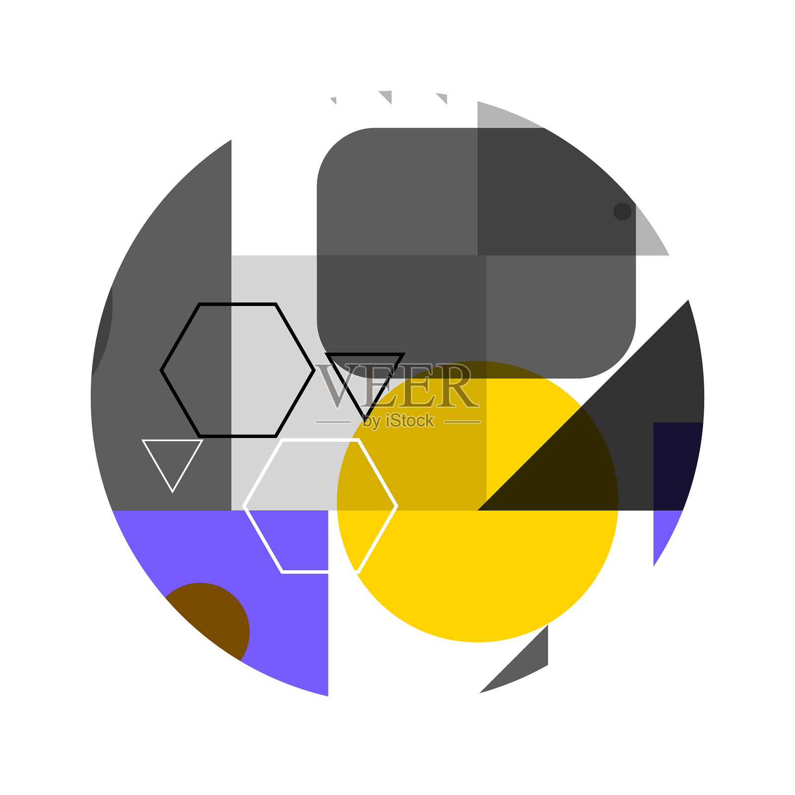 抽象色圈设计插画图片素材