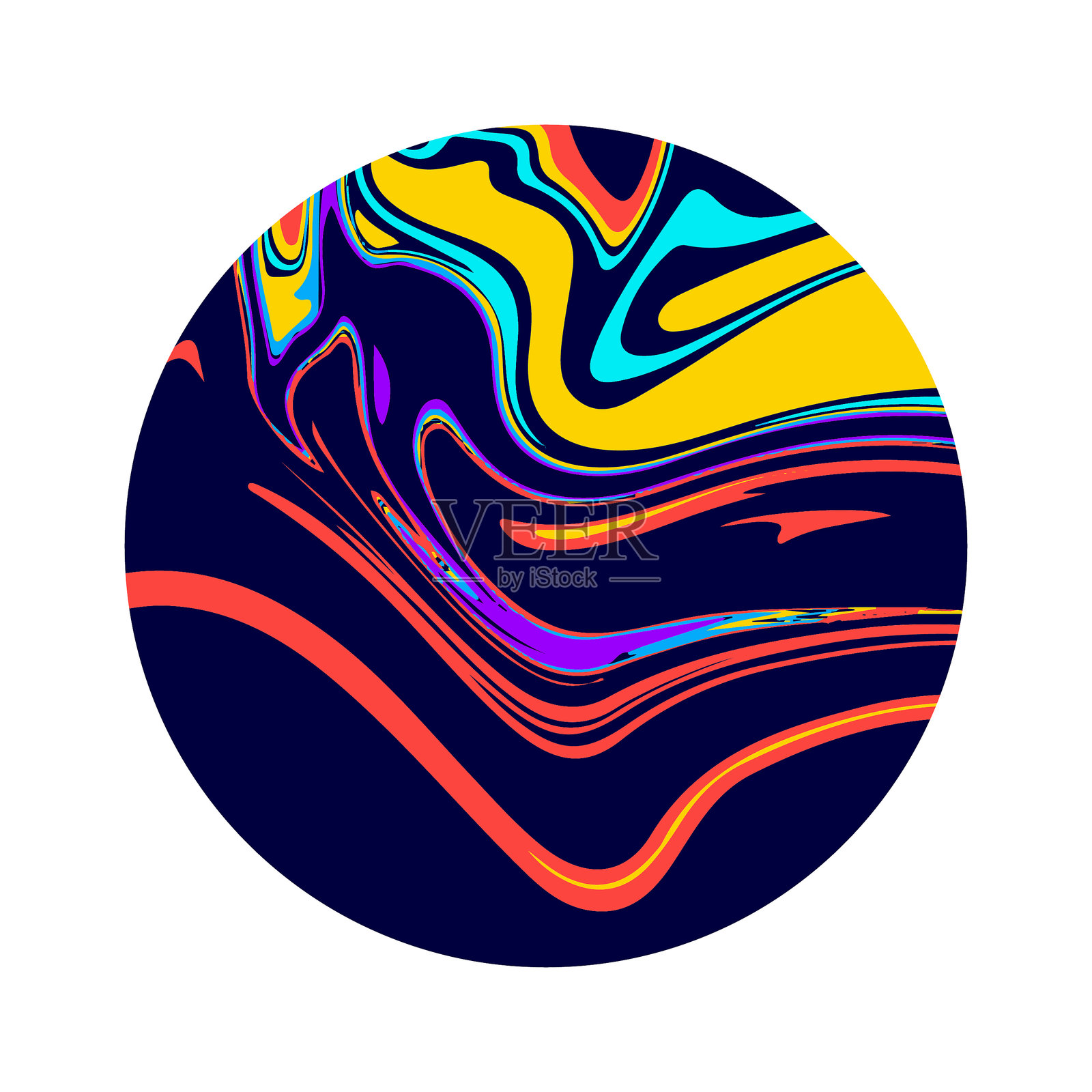 抽象多彩的圆设计插画图片素材