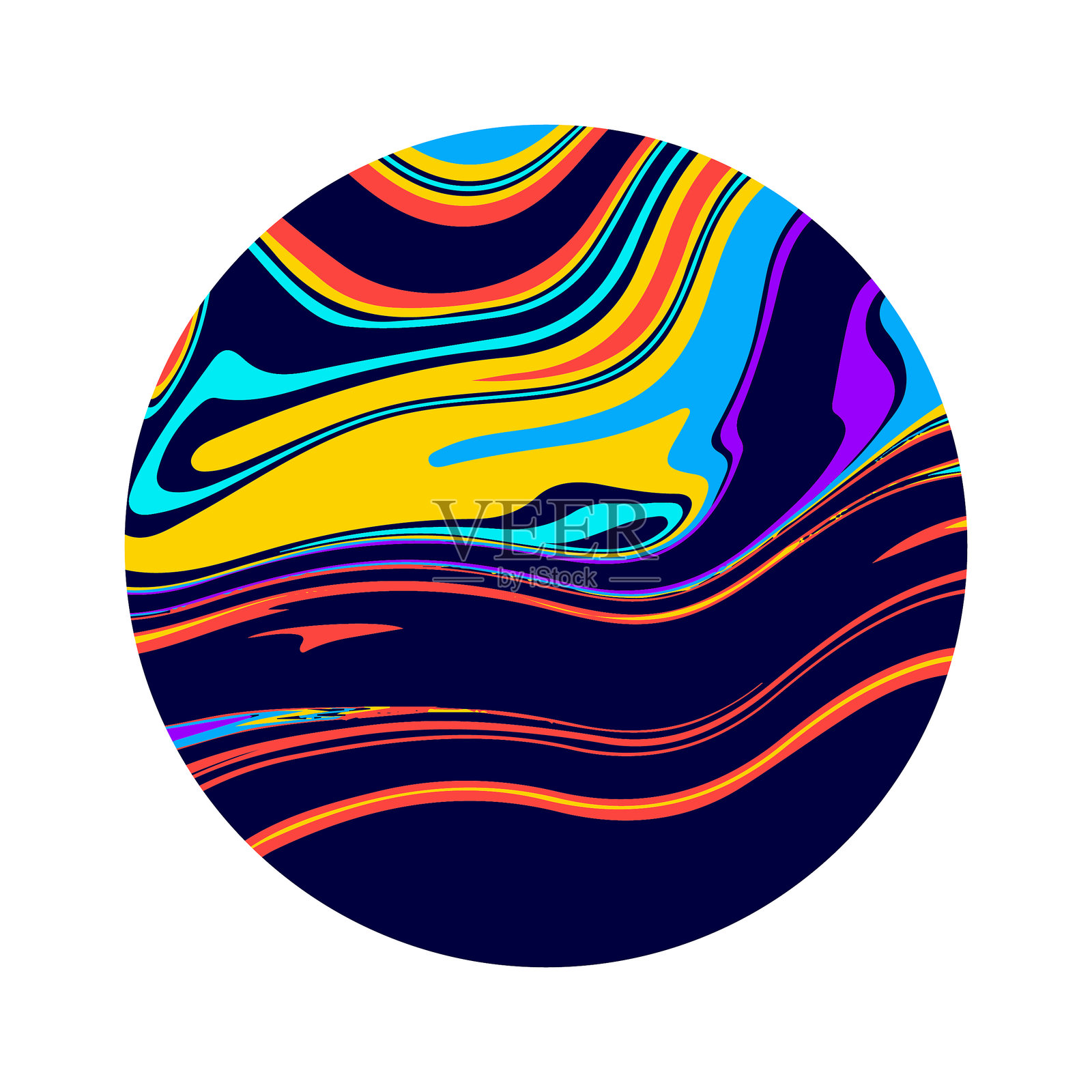 抽象多彩的圆设计插画图片素材