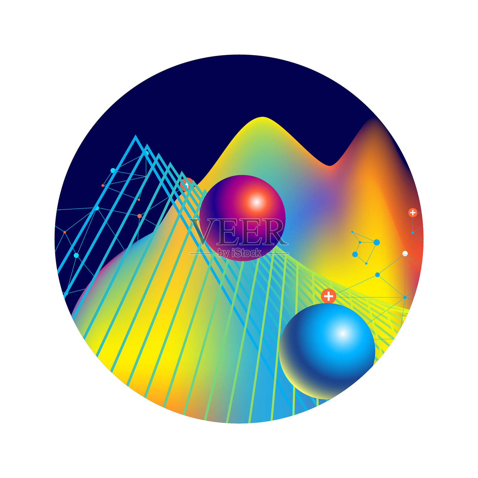 抽象色圈设计插画图片素材