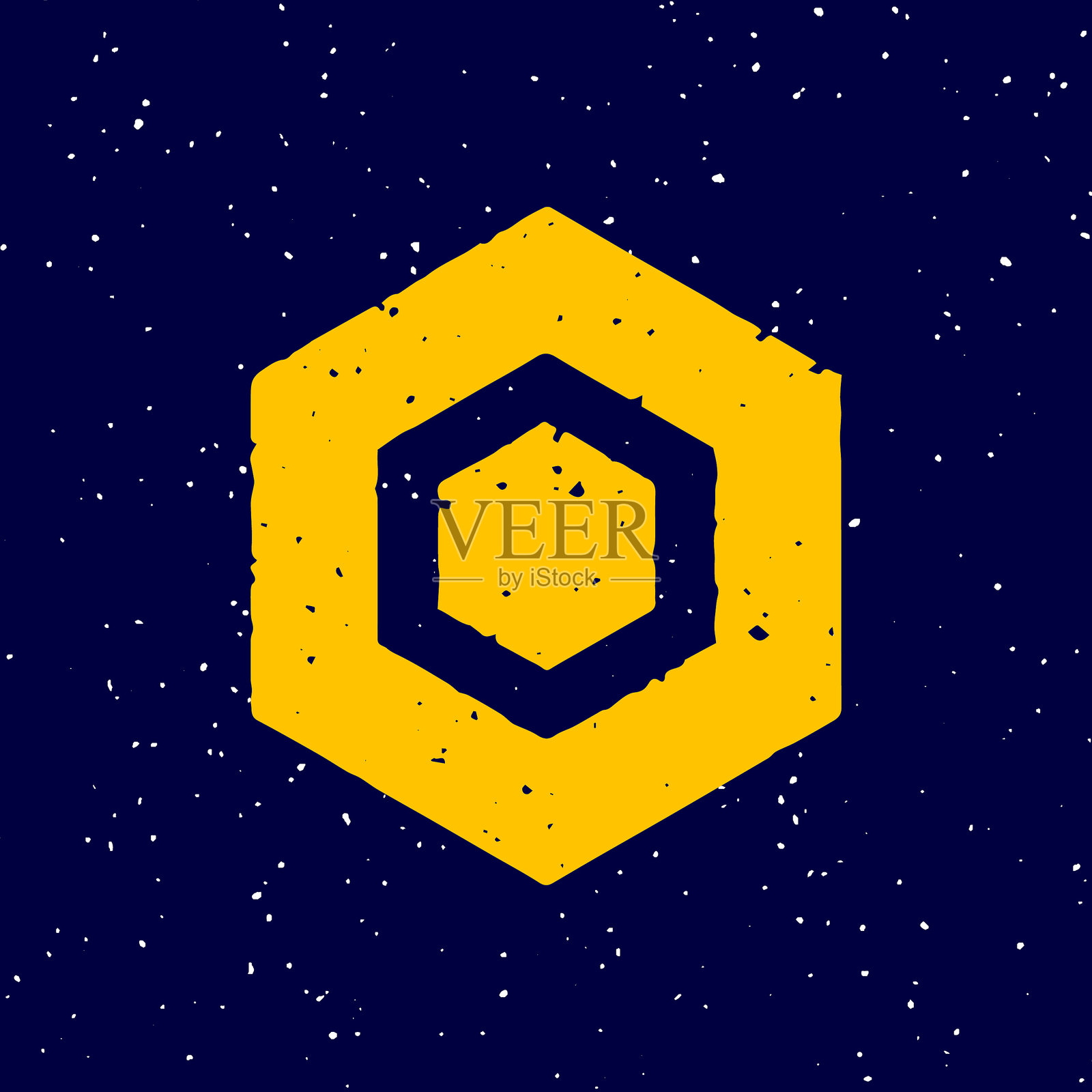 六边形的乡村标志插画图片素材