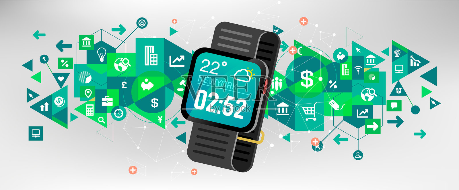 商务智能手表。插画图片素材