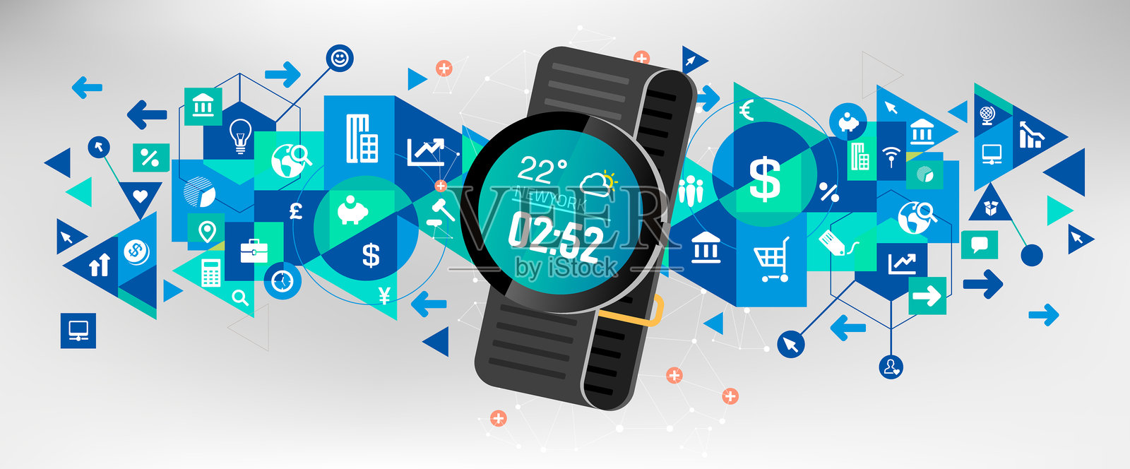 商务智能手表。插画图片素材