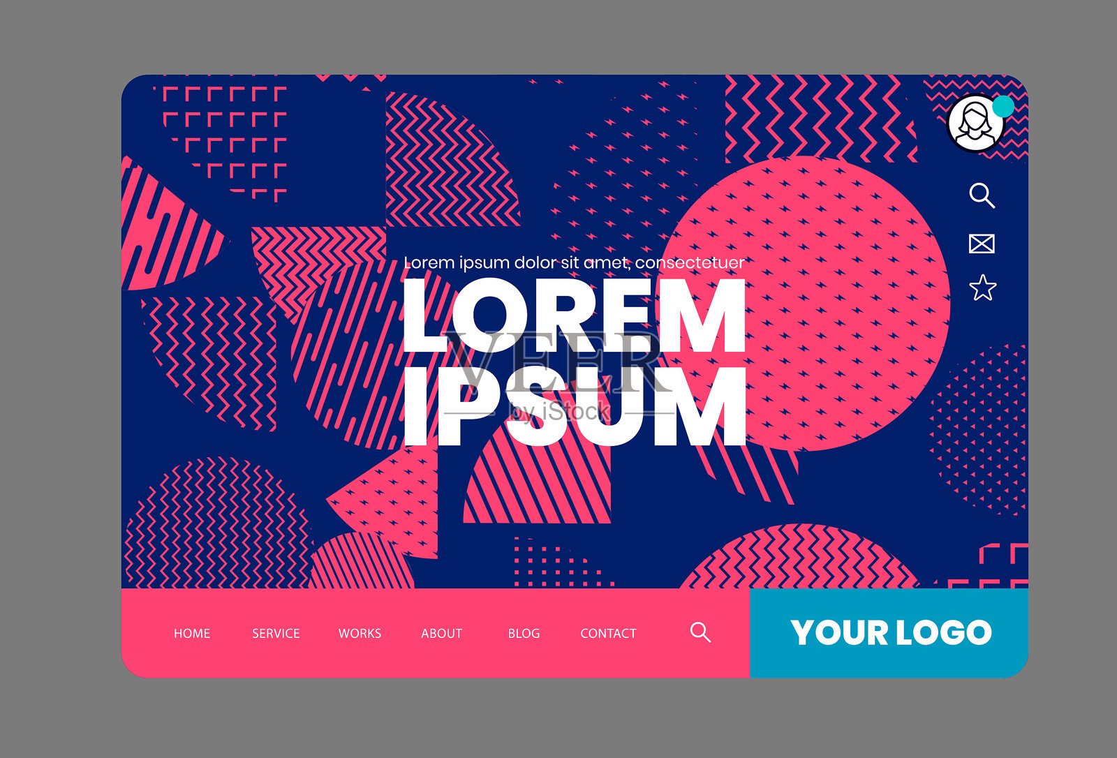 现代网站模板设计插画图片素材