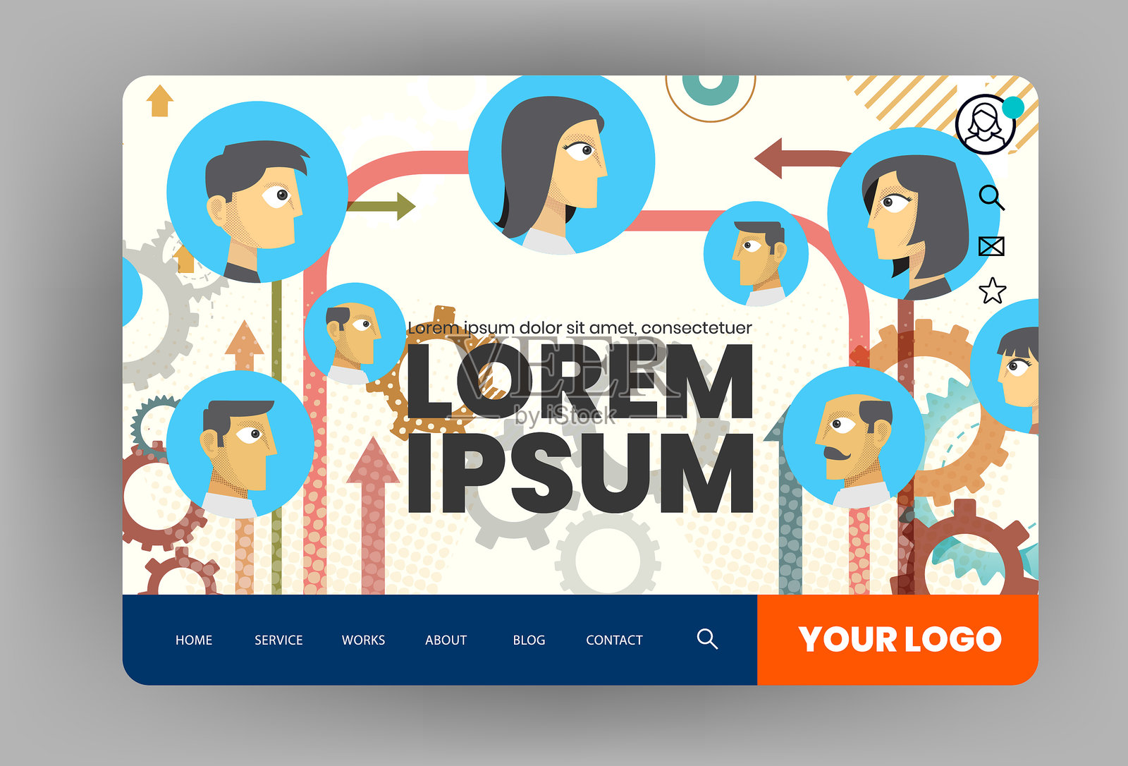 现代网站模板设计插画图片素材