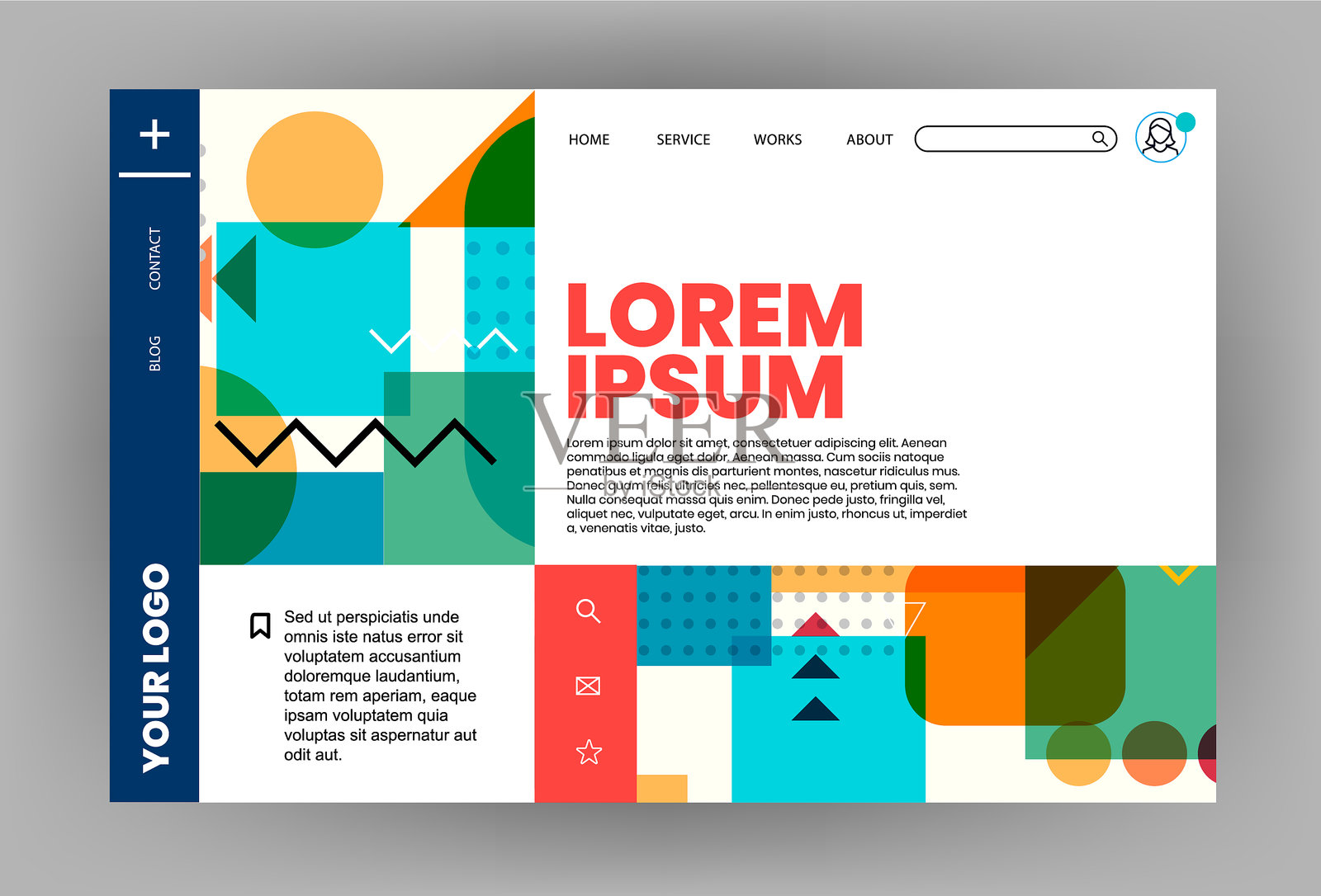 现代网站模板设计插画图片素材