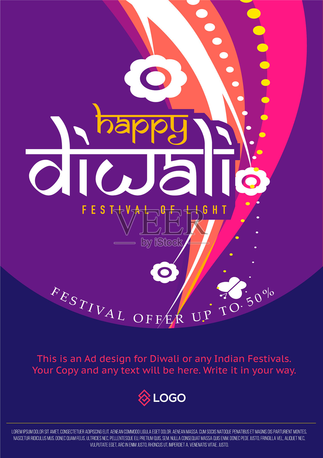 排灯节庆祝推广设计插画图片素材