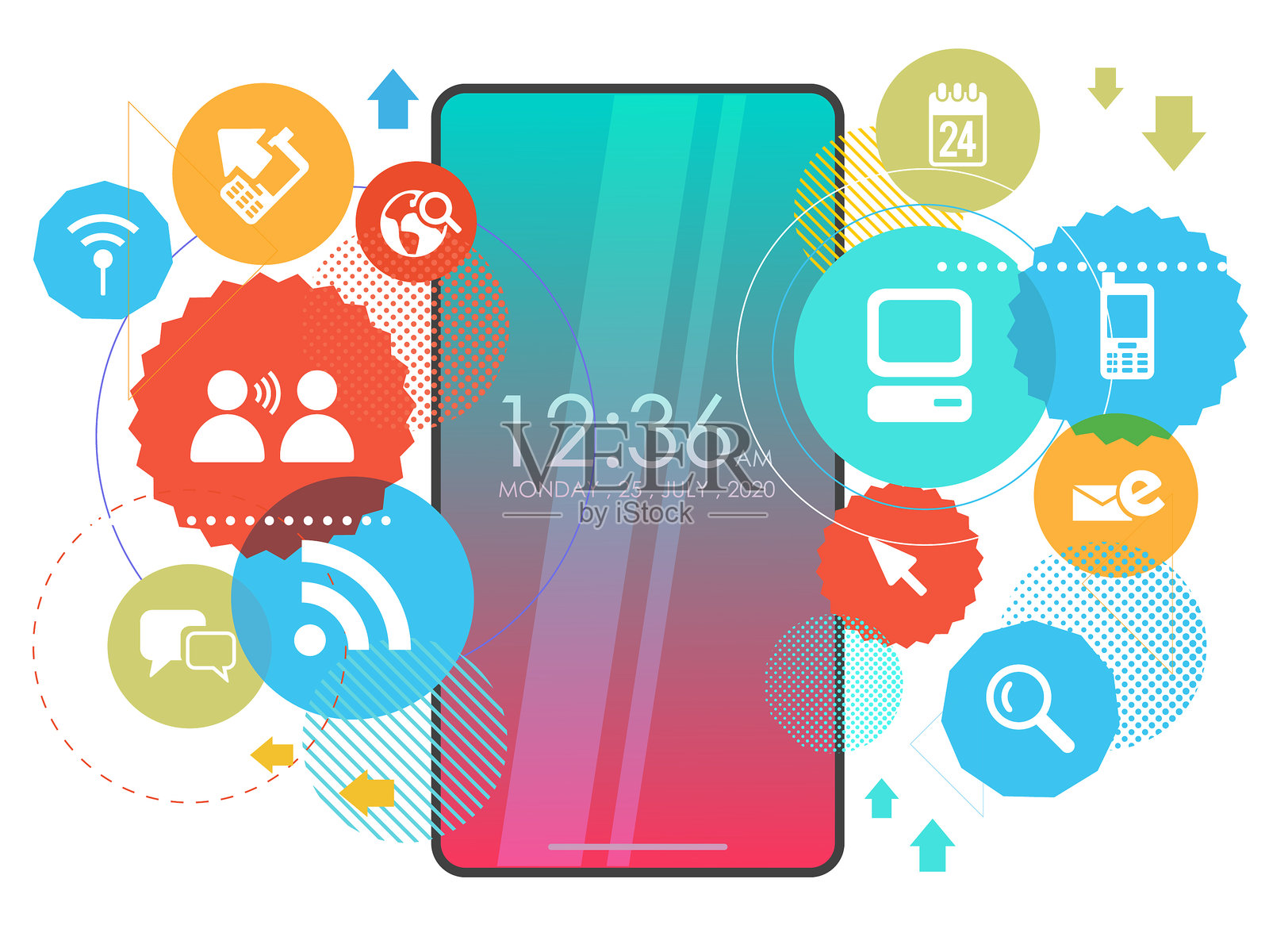 智能手机设计插画图片素材