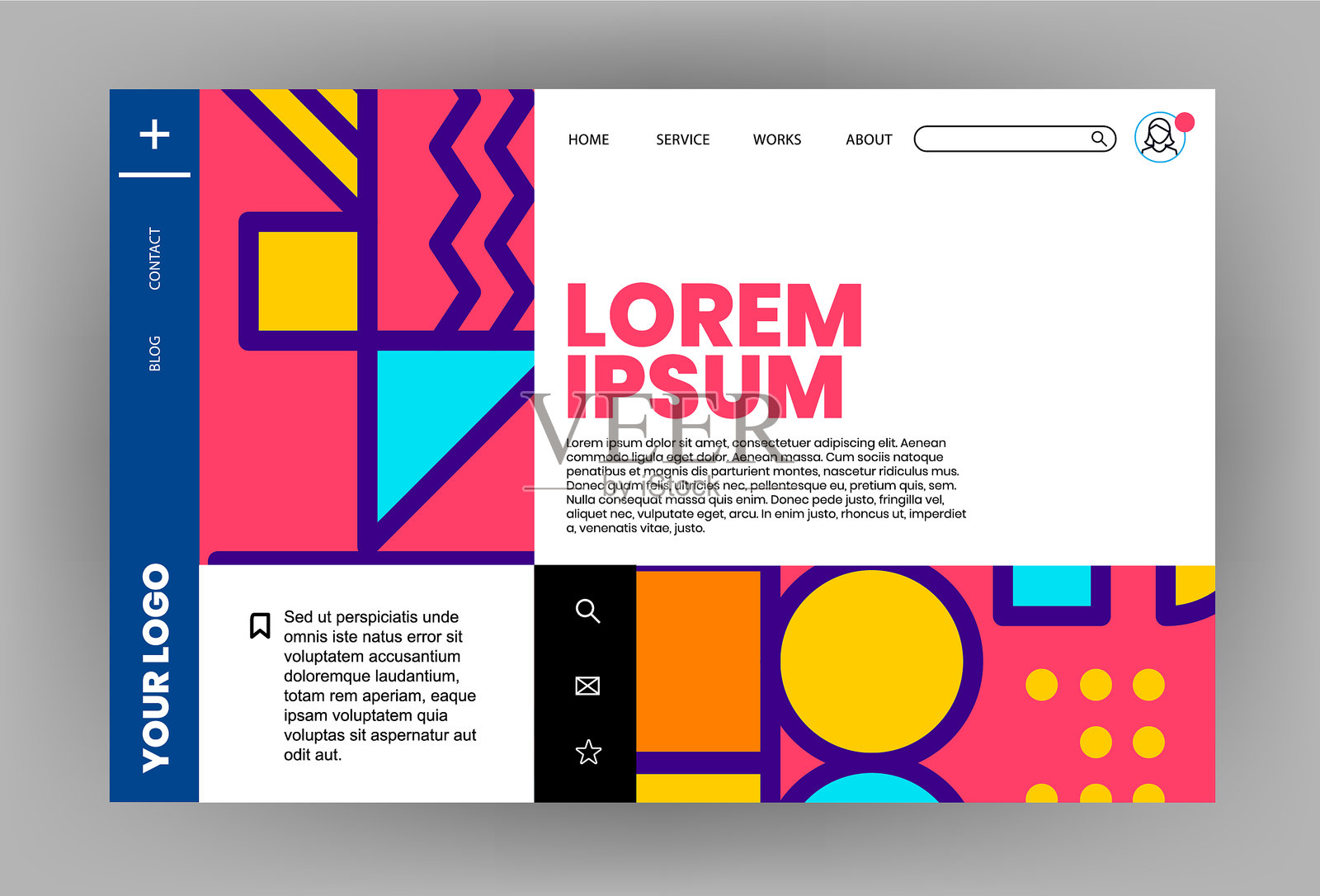 现代网站模板设计插画图片素材