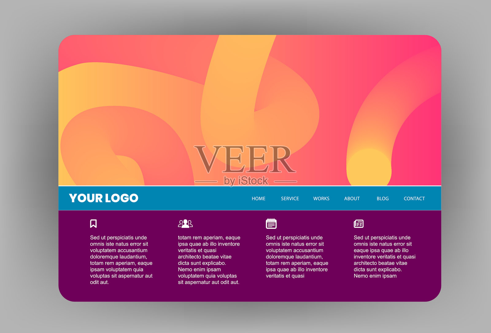 现代网站模板设计插画图片素材