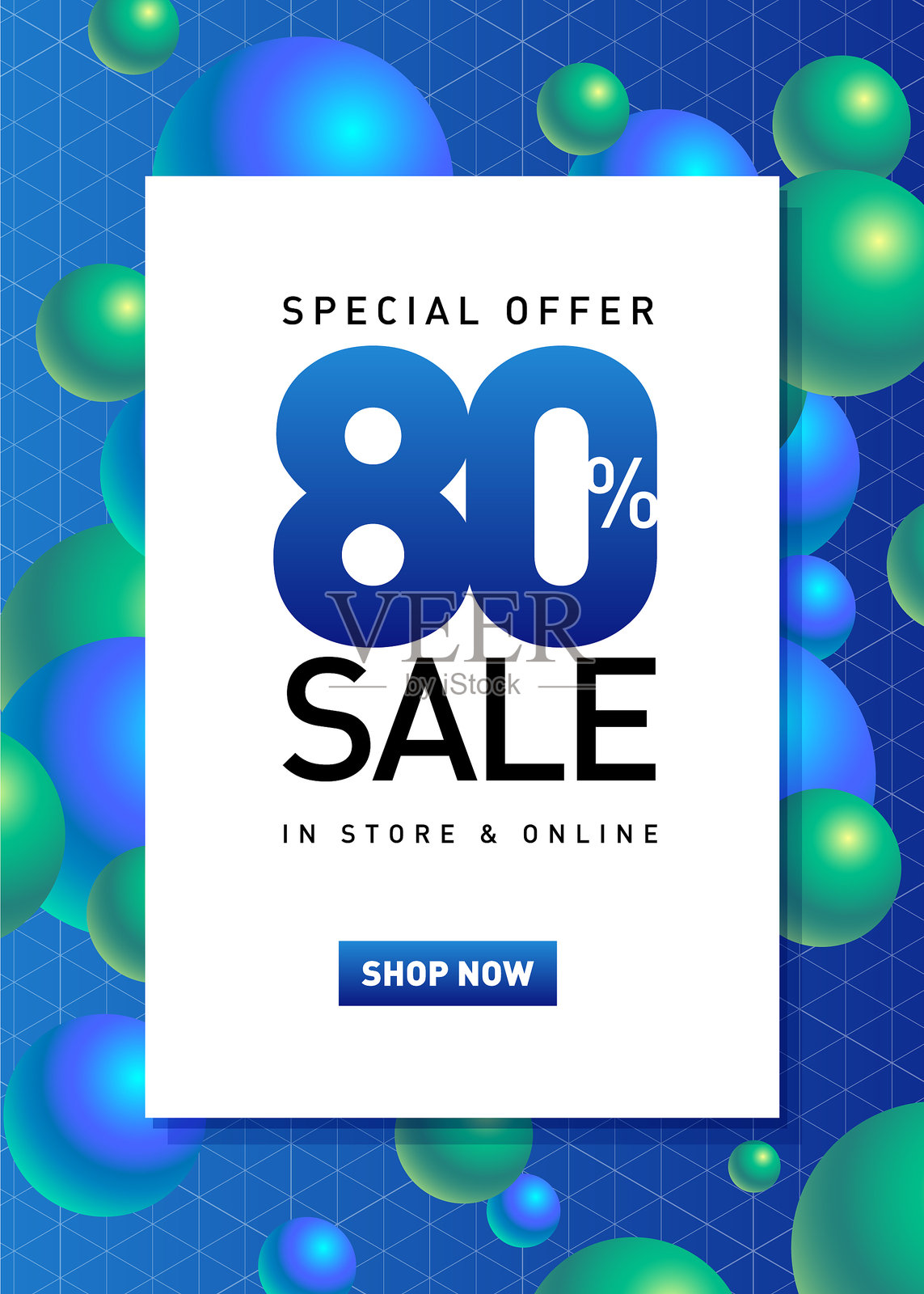 百分之八十促销海报插画图片素材