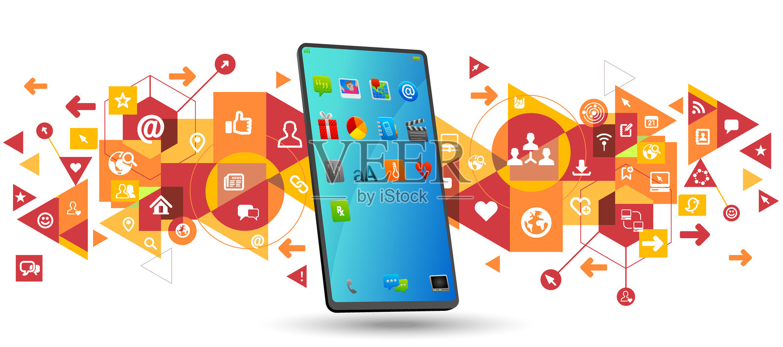 社交网络智能手机插画图片素材